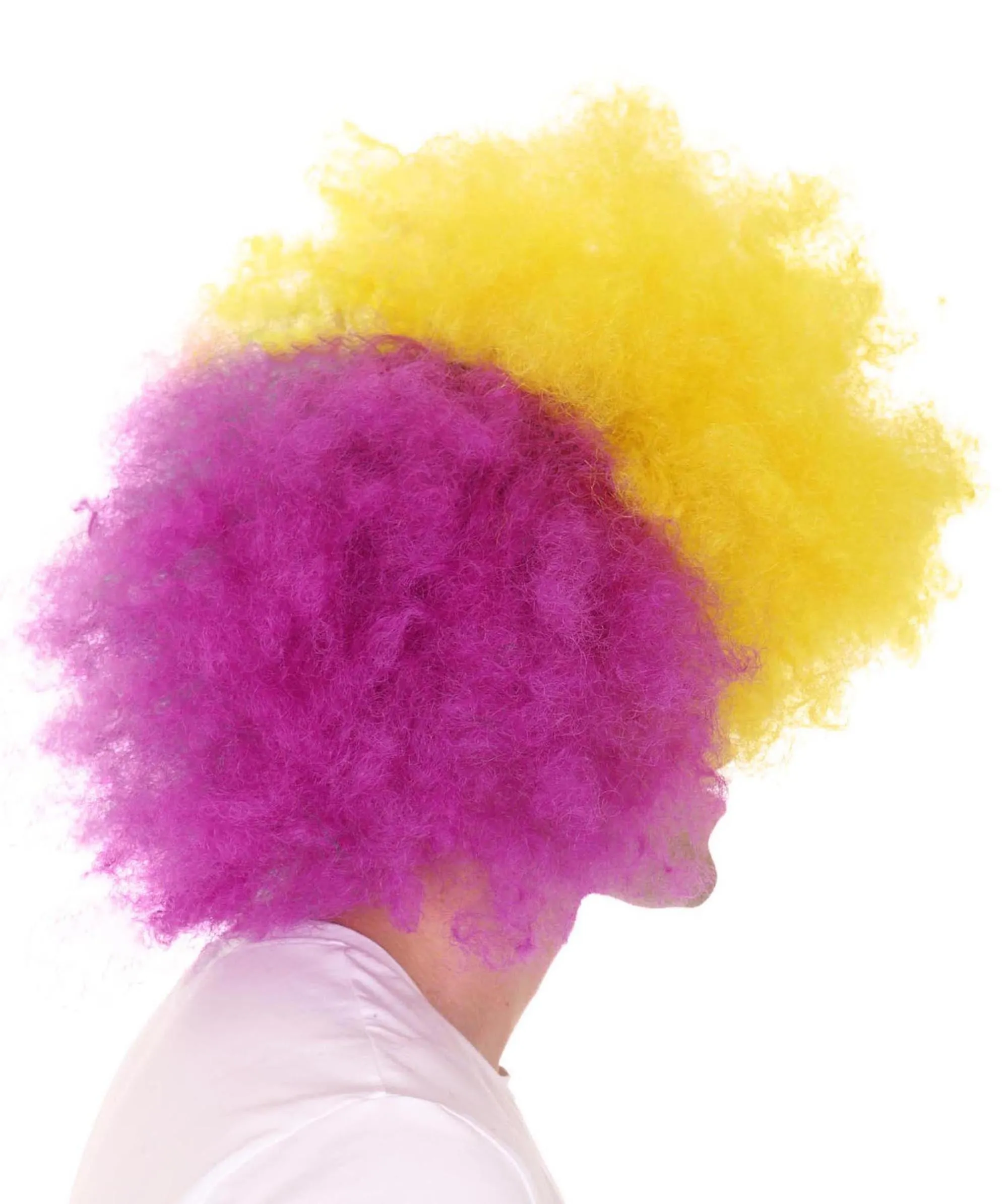 Adult Men's Carnival Mardi Gras Tri-Color Afro Style Wig | Halloween Multicolor Wig | Premium Breathable Capless Cap