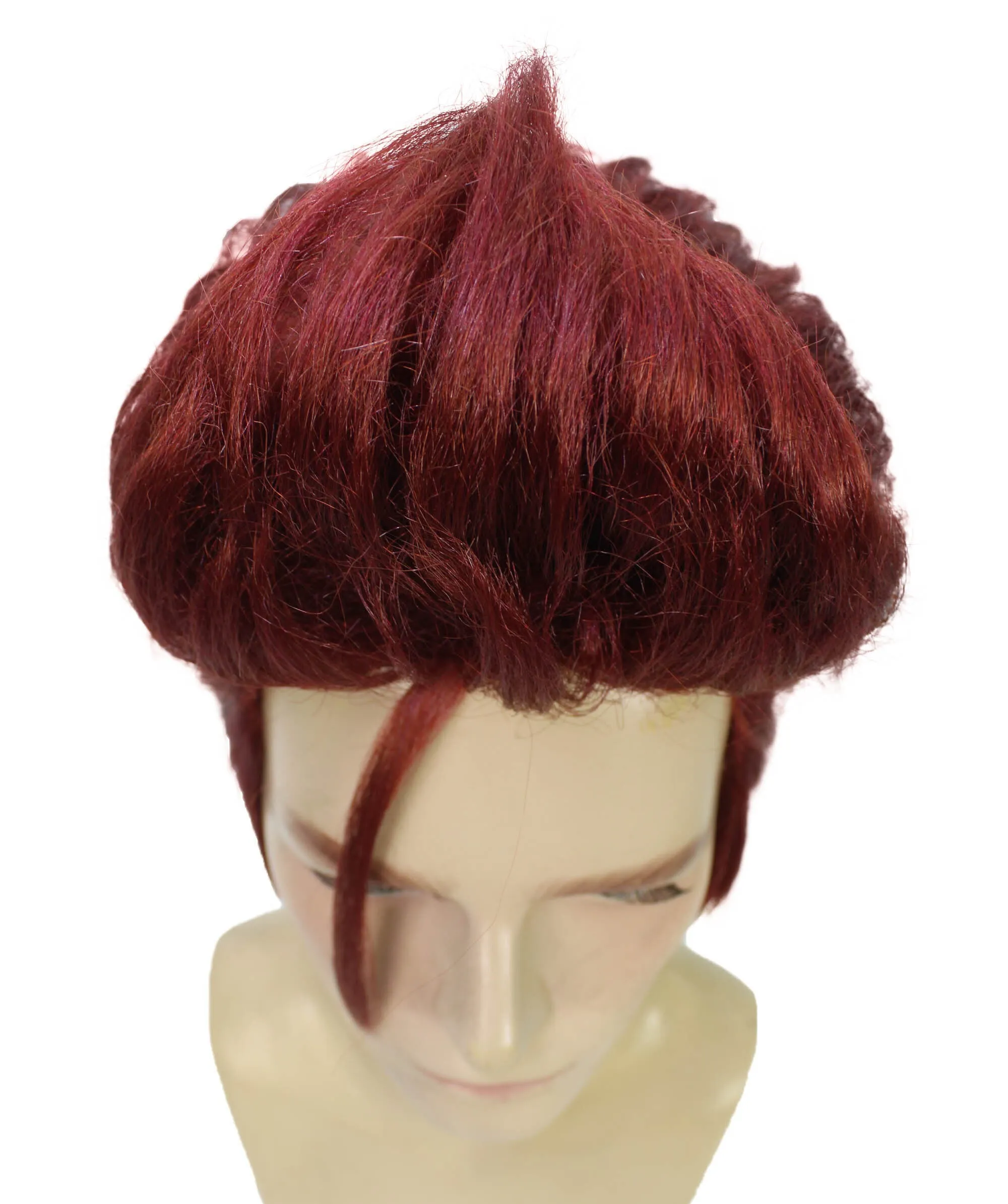 Adult Men's Fantasy Video Game Wig, Wine Red Perfect for Halloween, Synthetic Fiber, Cosplay Wig