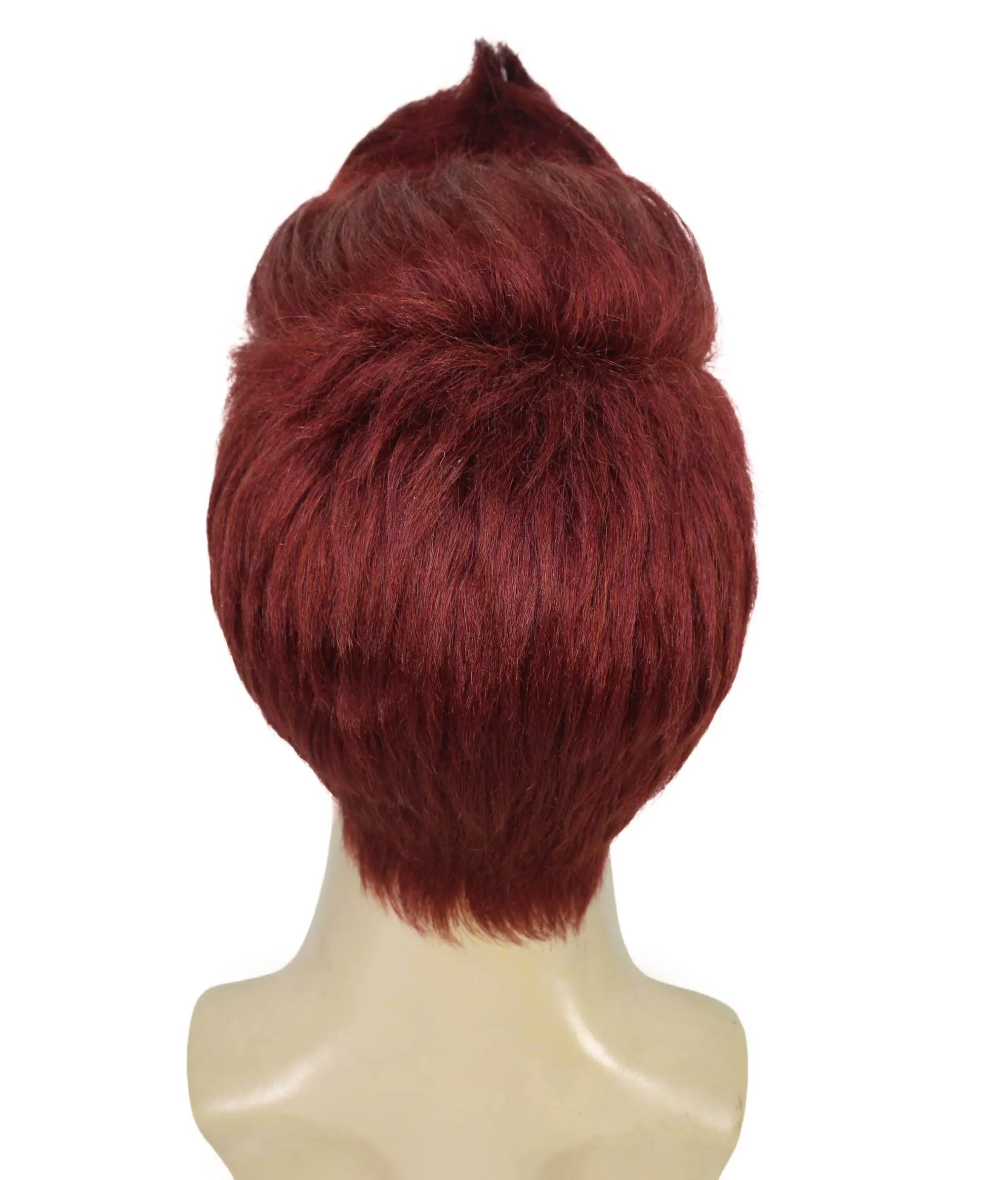 Adult Men's Fantasy Video Game Wig, Wine Red Perfect for Halloween, Synthetic Fiber, Cosplay Wig