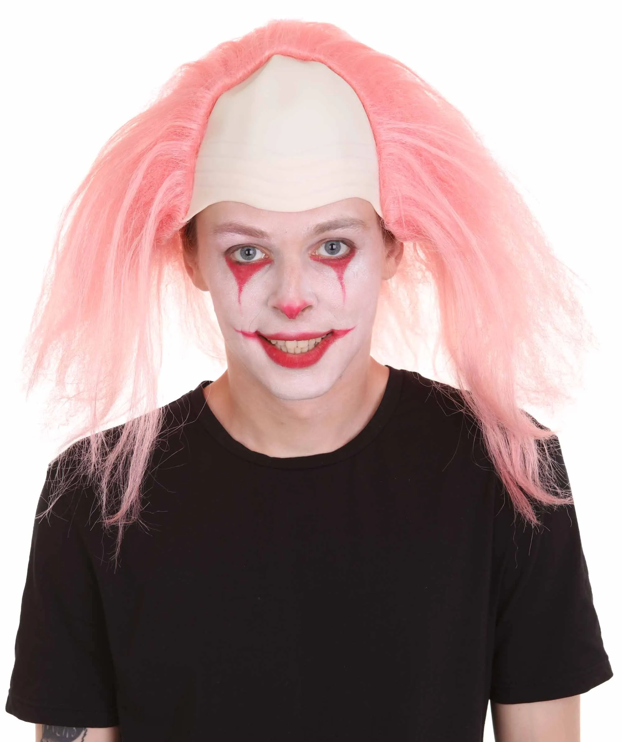 Adult Men's Funny Half Bald Head Wig | Suitable for Halloween and Cosplay | Multiple Color Options | Flame-retardant Synthetic Fiber