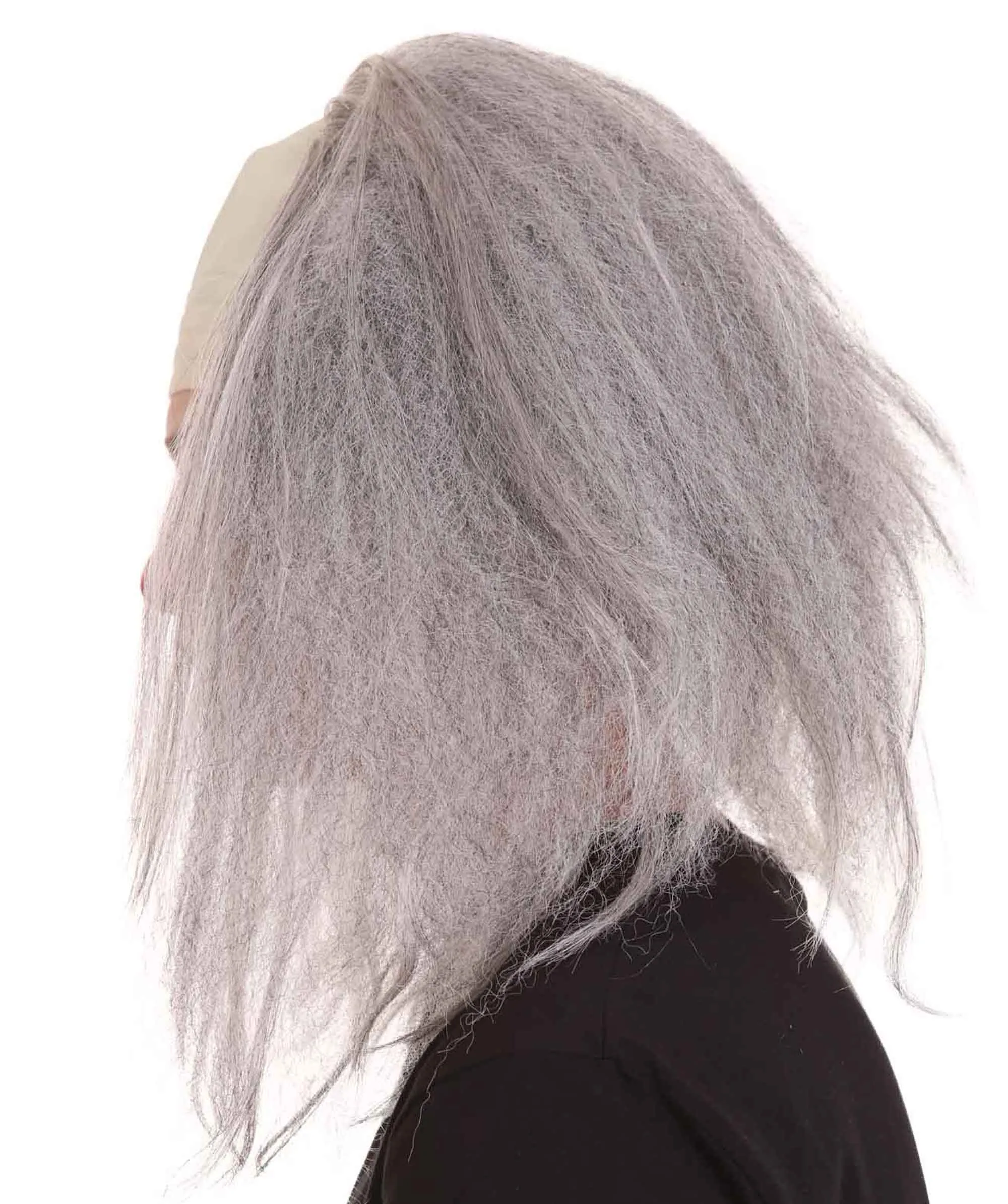 Adult Men's Funny Half Bald Head Wig | Suitable for Halloween and Cosplay | Multiple Color Options | Flame-retardant Synthetic Fiber