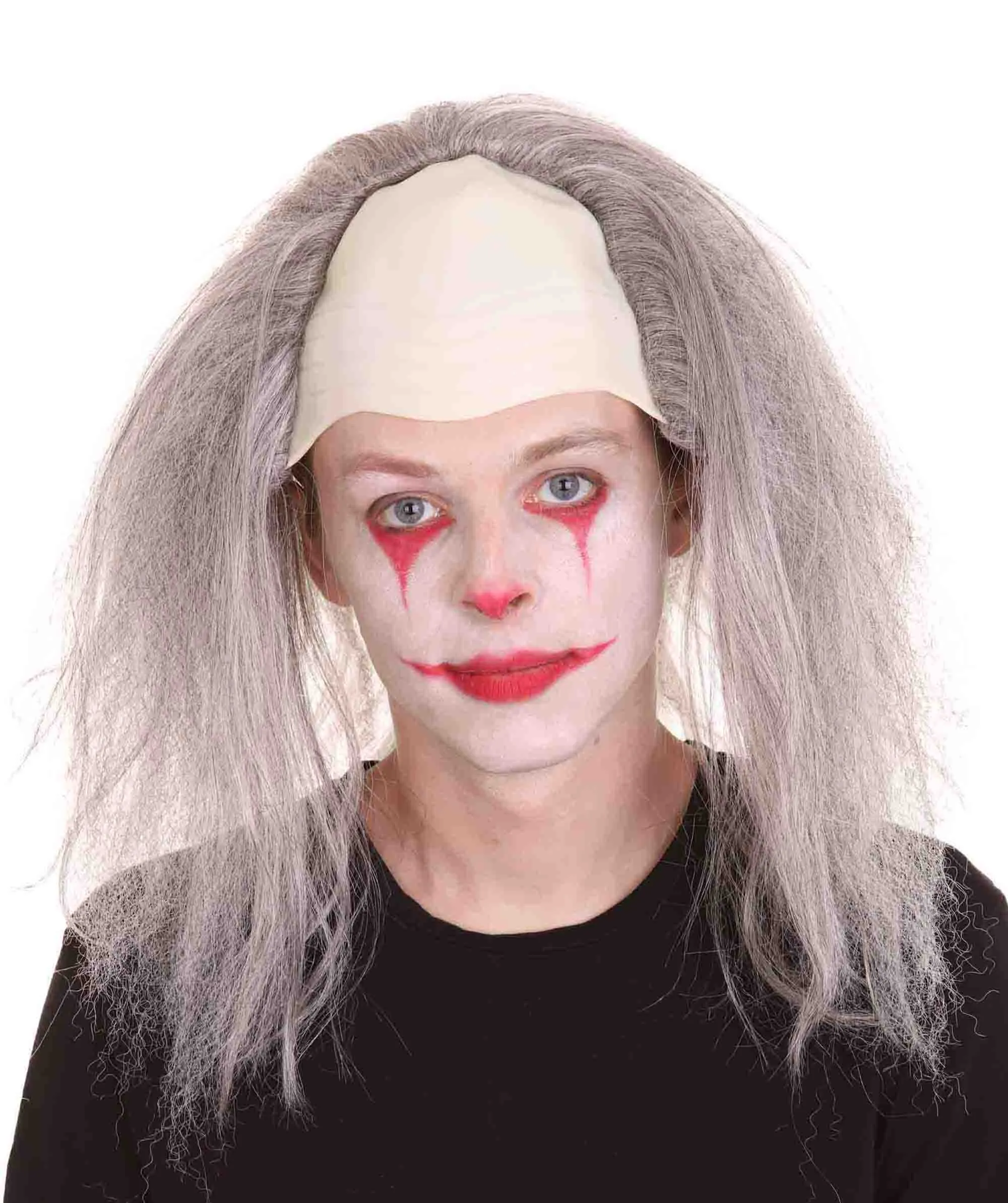 Adult Men's Funny Half Bald Head Wig | Suitable for Halloween and Cosplay | Multiple Color Options | Flame-retardant Synthetic Fiber