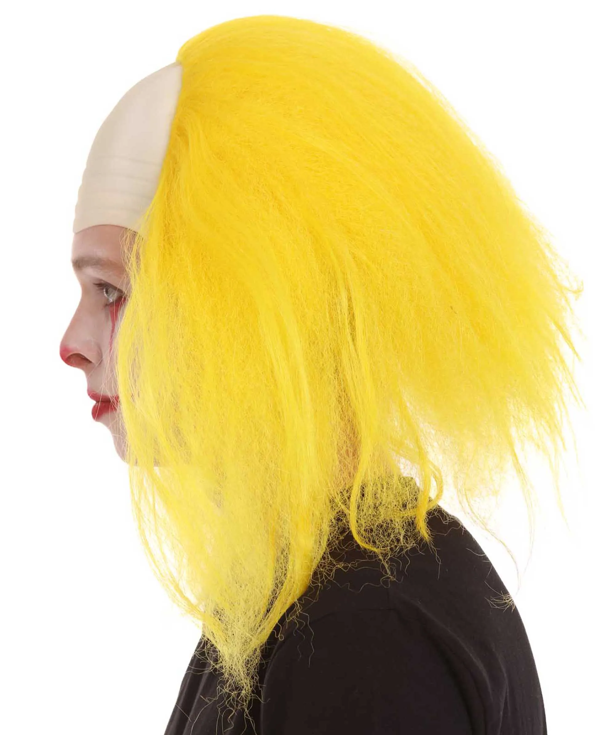 Adult Men's Funny Half Bald Head Wig | Suitable for Halloween and Cosplay | Multiple Color Options | Flame-retardant Synthetic Fiber