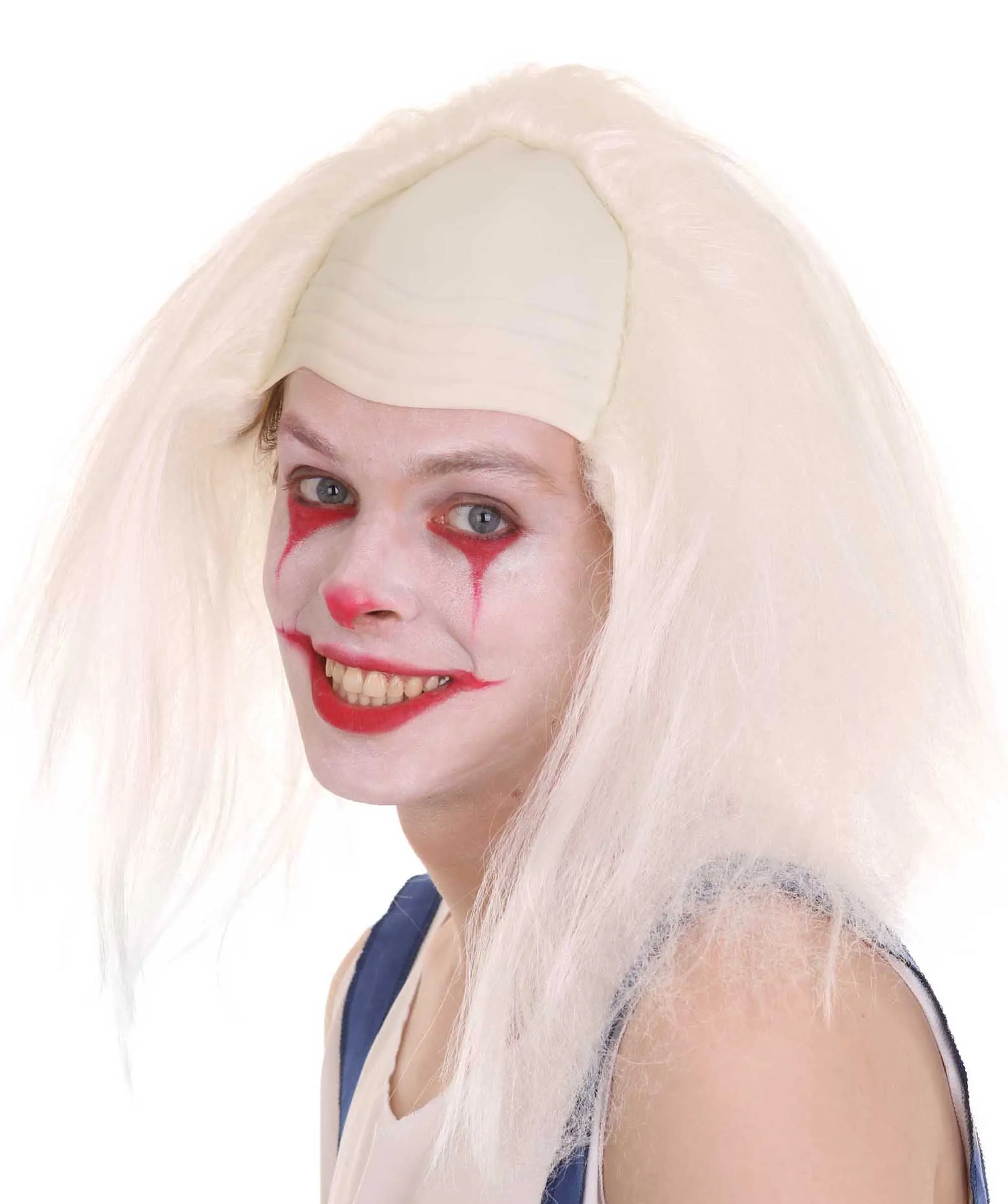 Adult Men's Funny Half Bald Head Wig | Suitable for Halloween and Cosplay | Multiple Color Options | Flame-retardant Synthetic Fiber