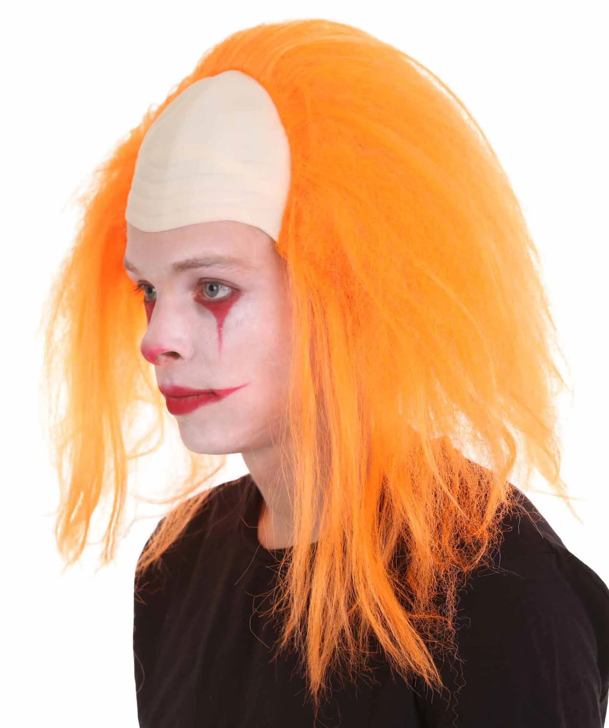Adult Men's Funny Half Bald Head Wig | Suitable for Halloween and Cosplay | Multiple Color Options | Flame-retardant Synthetic Fiber