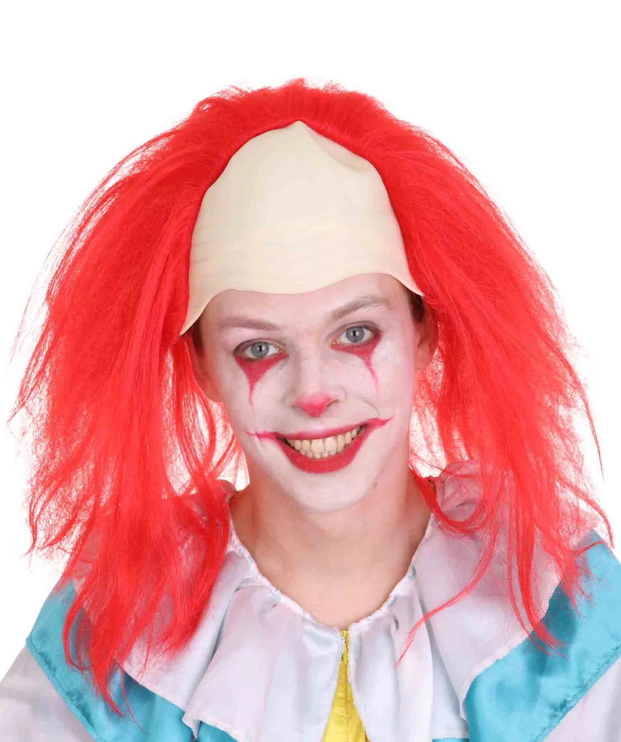 Adult Men's Funny Half Bald Head Wig | Suitable for Halloween and Cosplay | Multiple Color Options | Flame-retardant Synthetic Fiber
