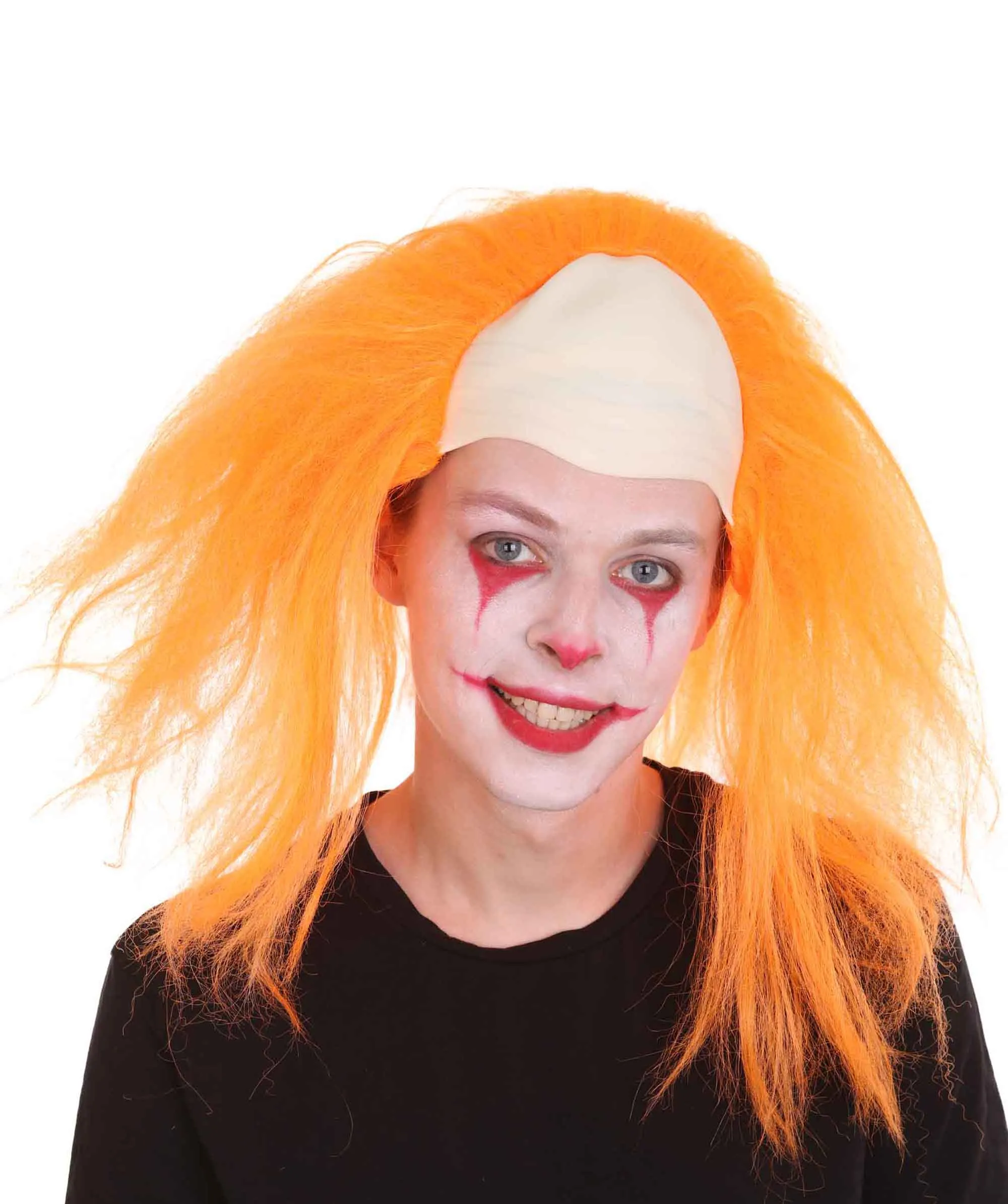 Adult Men's Funny Half Bald Head Wig | Suitable for Halloween and Cosplay | Multiple Color Options | Flame-retardant Synthetic Fiber