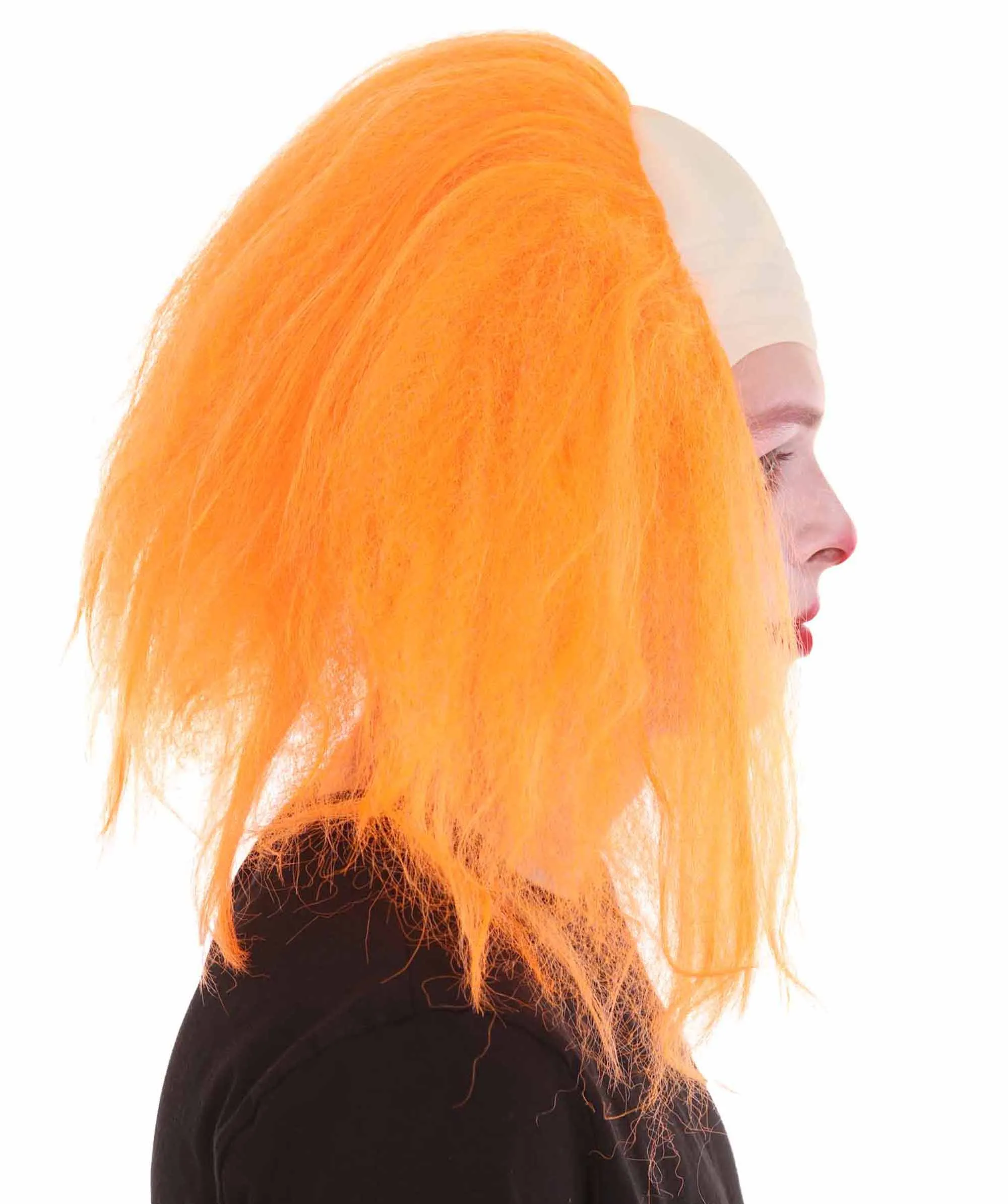 Adult Men's Funny Half Bald Head Wig | Suitable for Halloween and Cosplay | Multiple Color Options | Flame-retardant Synthetic Fiber