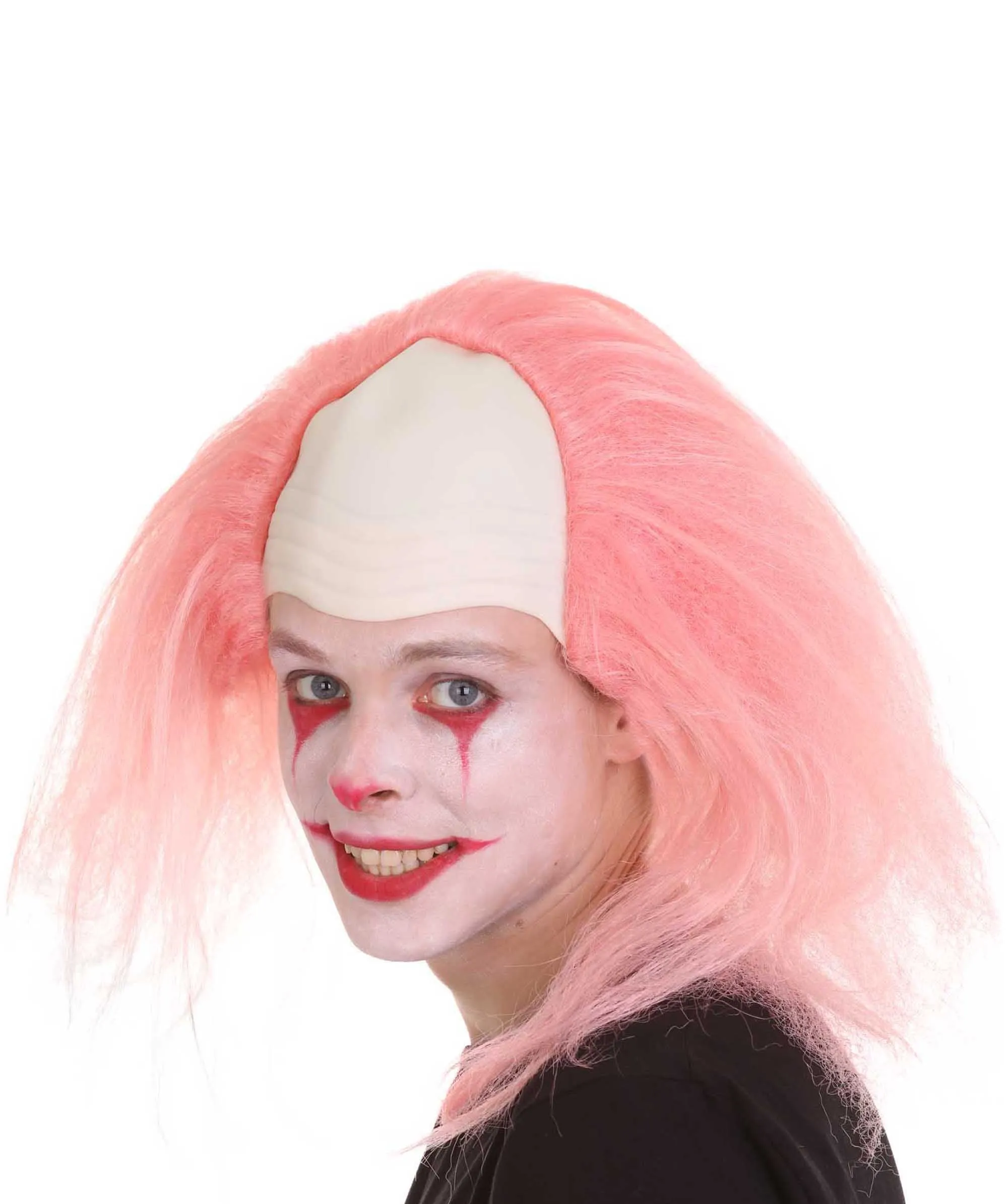 Adult Men's Funny Half Bald Head Wig | Suitable for Halloween and Cosplay | Multiple Color Options | Flame-retardant Synthetic Fiber