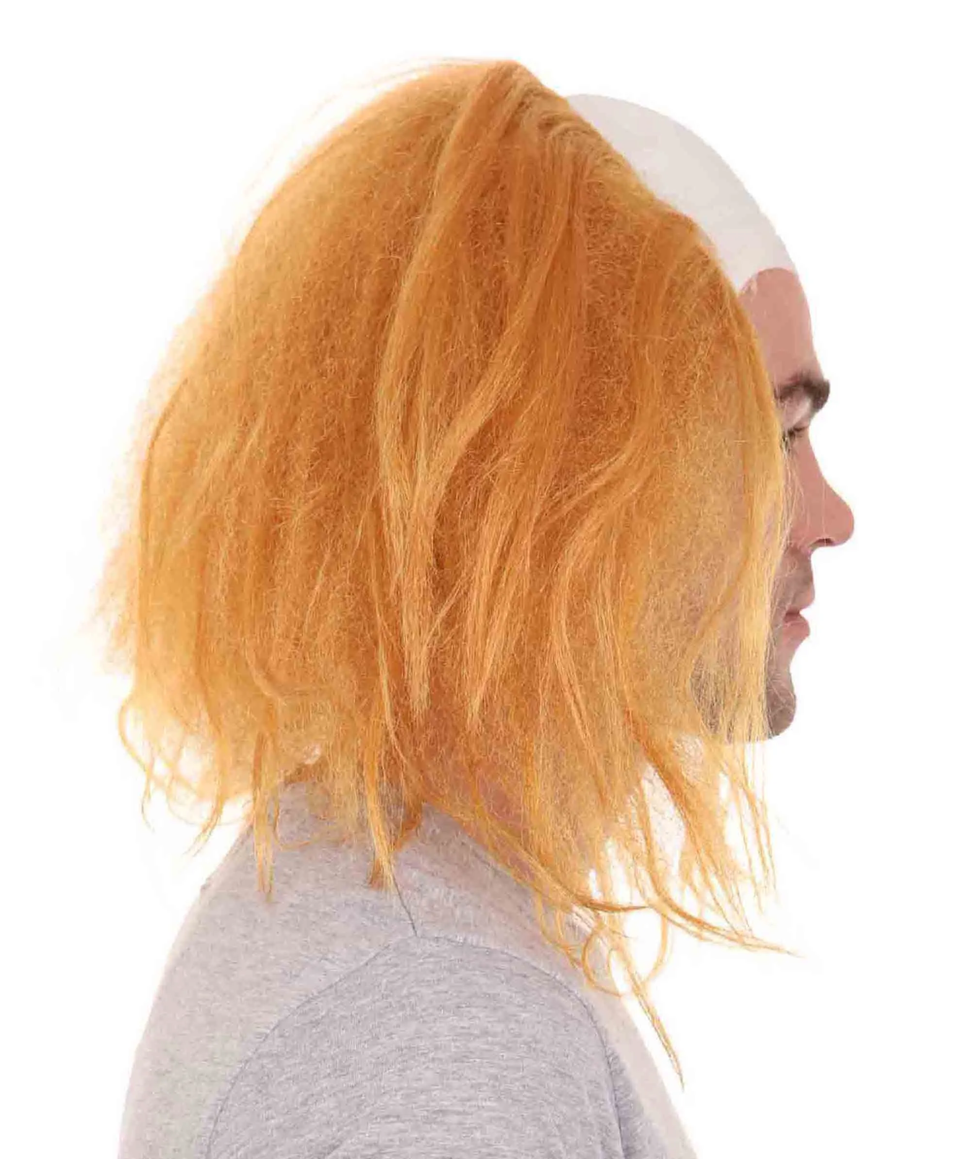 Adult Men's Funny Half Bald Head Wig | Suitable for Halloween and Cosplay | Multiple Color Options | Flame-retardant Synthetic Fiber