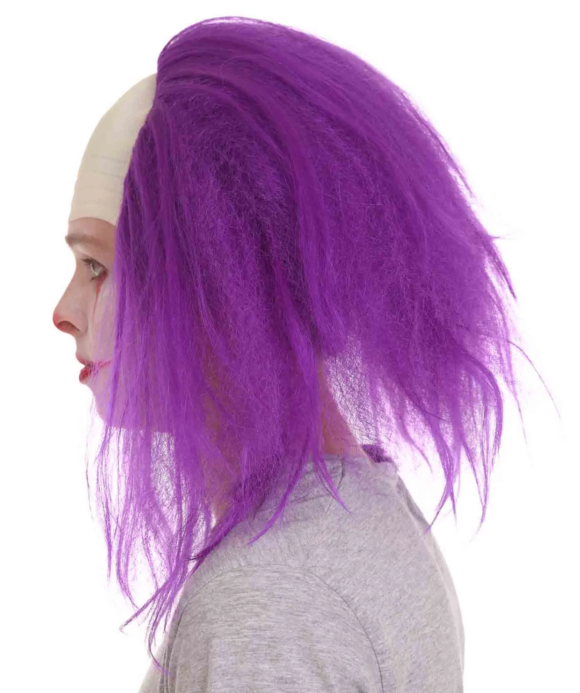Adult Men's Funny Half Bald Head Wig | Suitable for Halloween and Cosplay | Multiple Color Options | Flame-retardant Synthetic Fiber