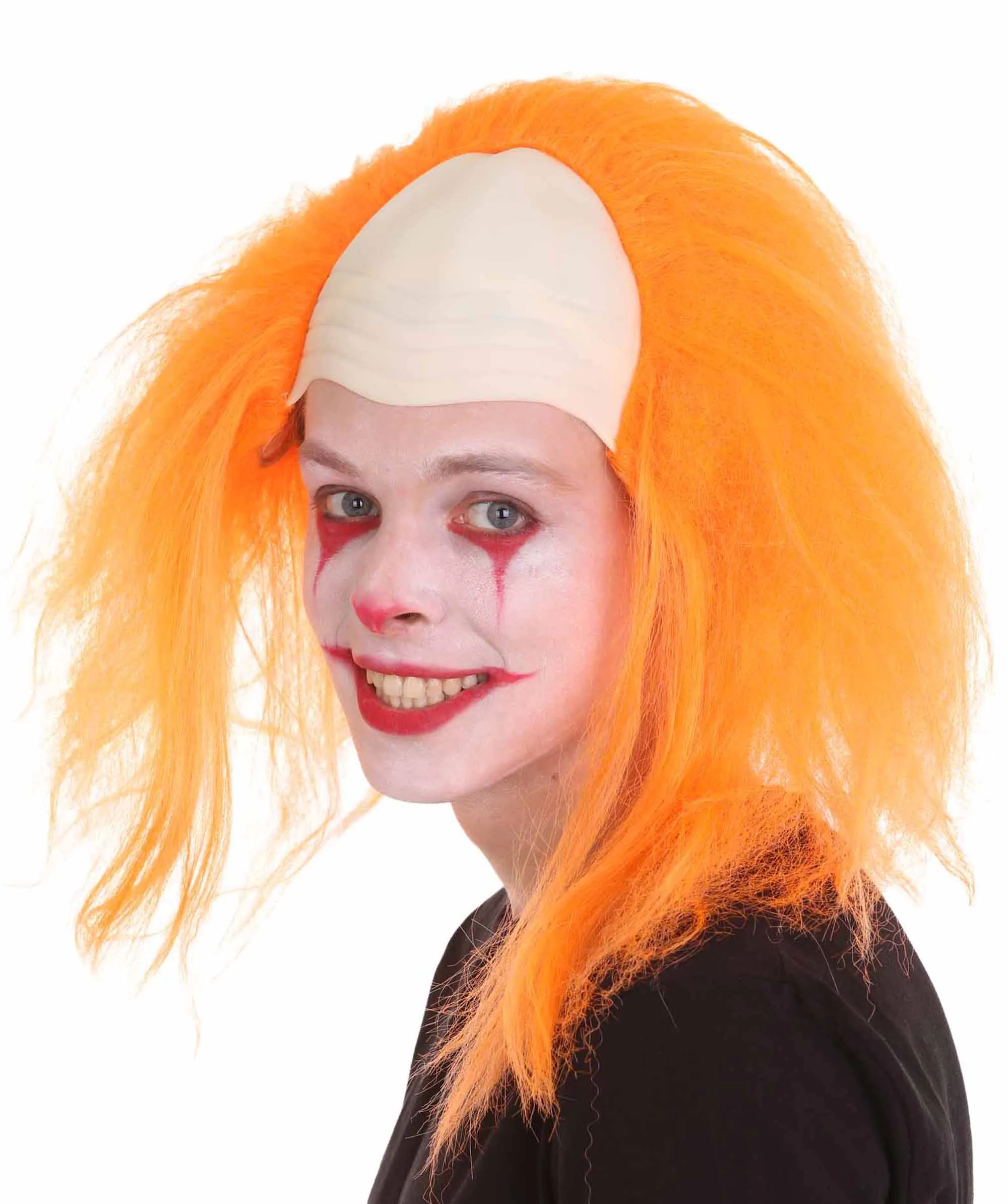 Adult Men's Funny Half Bald Head Wig | Suitable for Halloween and Cosplay | Multiple Color Options | Flame-retardant Synthetic Fiber