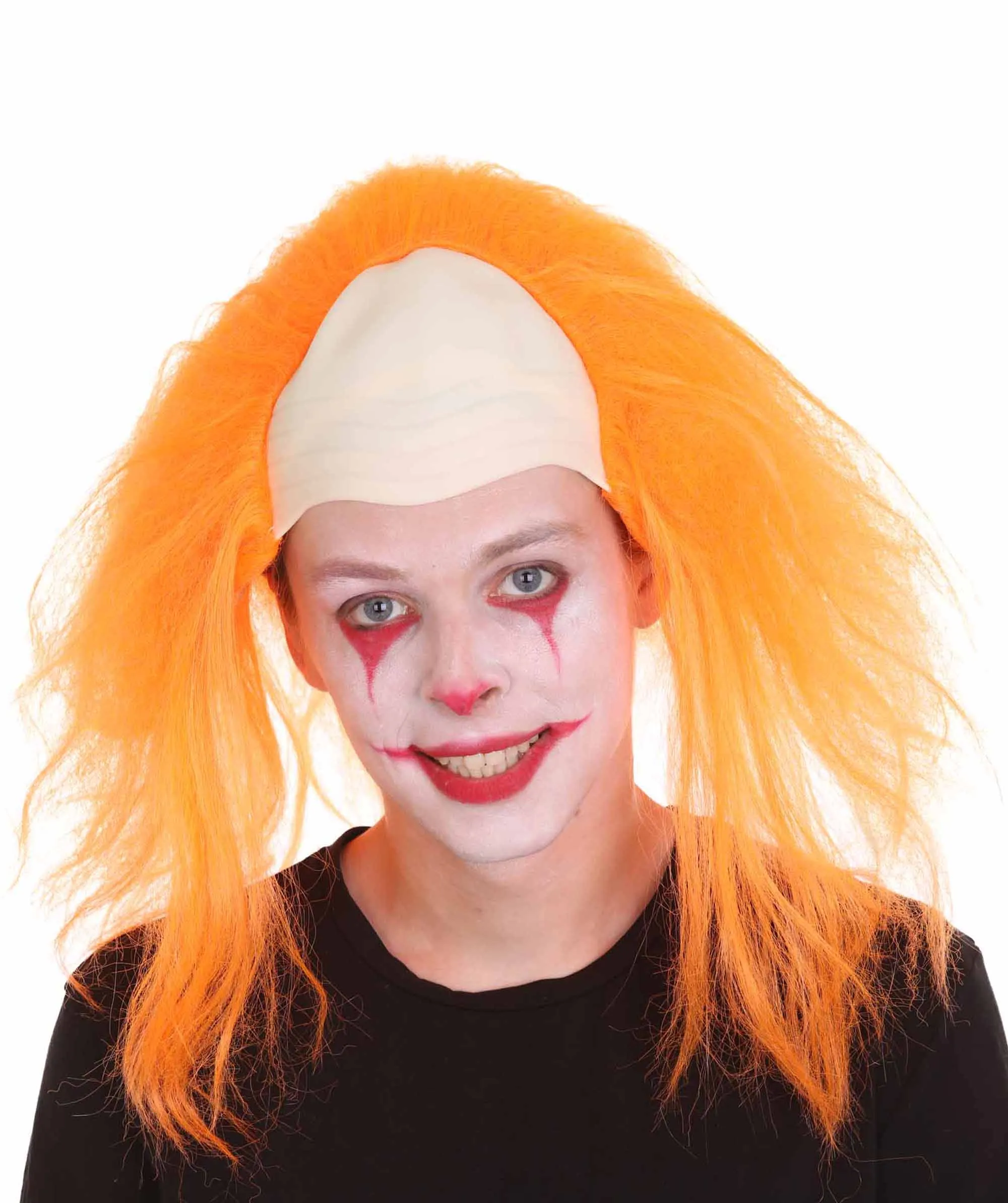 Adult Men's Funny Half Bald Head Wig | Suitable for Halloween and Cosplay | Multiple Color Options | Flame-retardant Synthetic Fiber