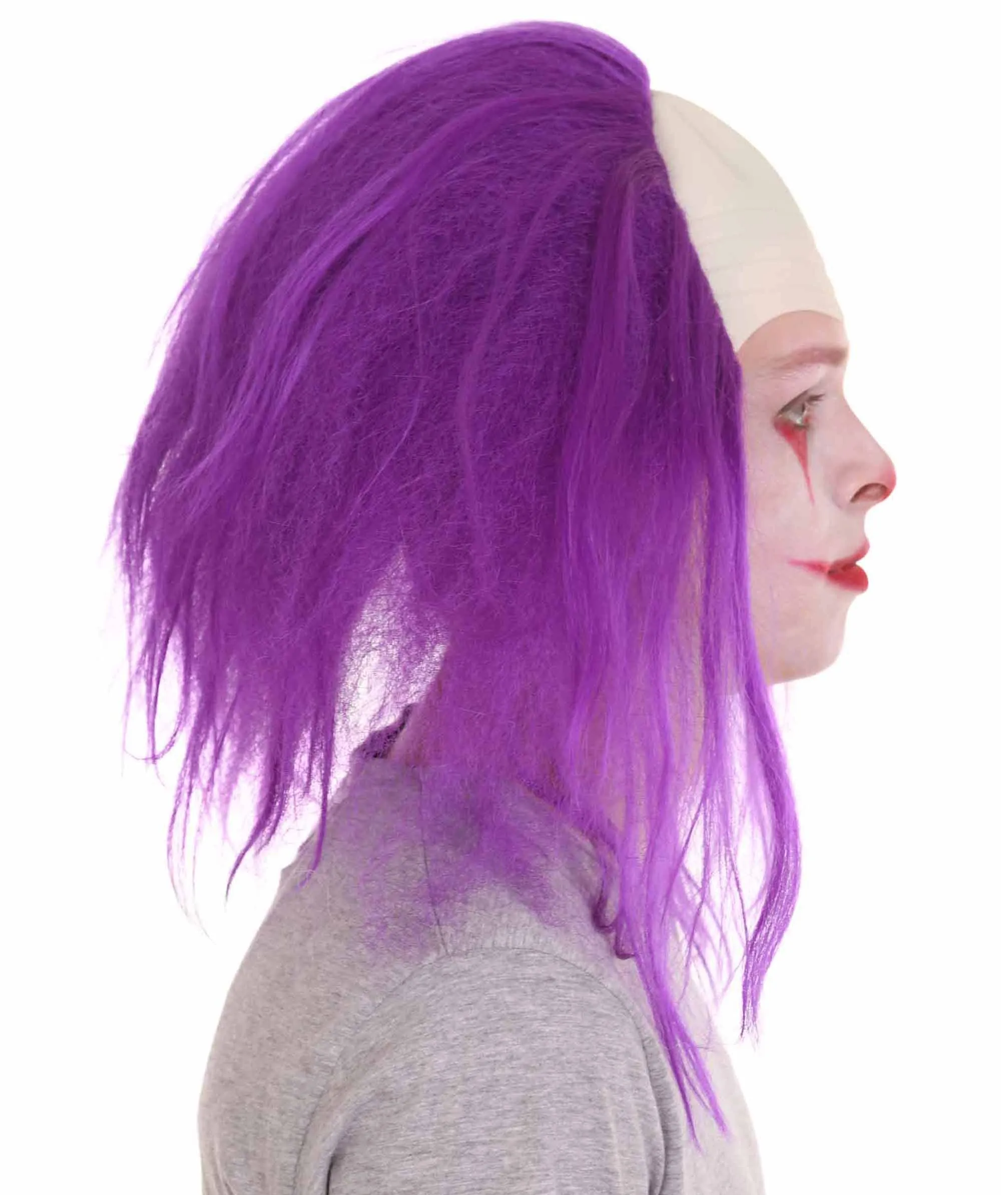 Adult Men's Funny Half Bald Head Wig | Suitable for Halloween and Cosplay | Multiple Color Options | Flame-retardant Synthetic Fiber