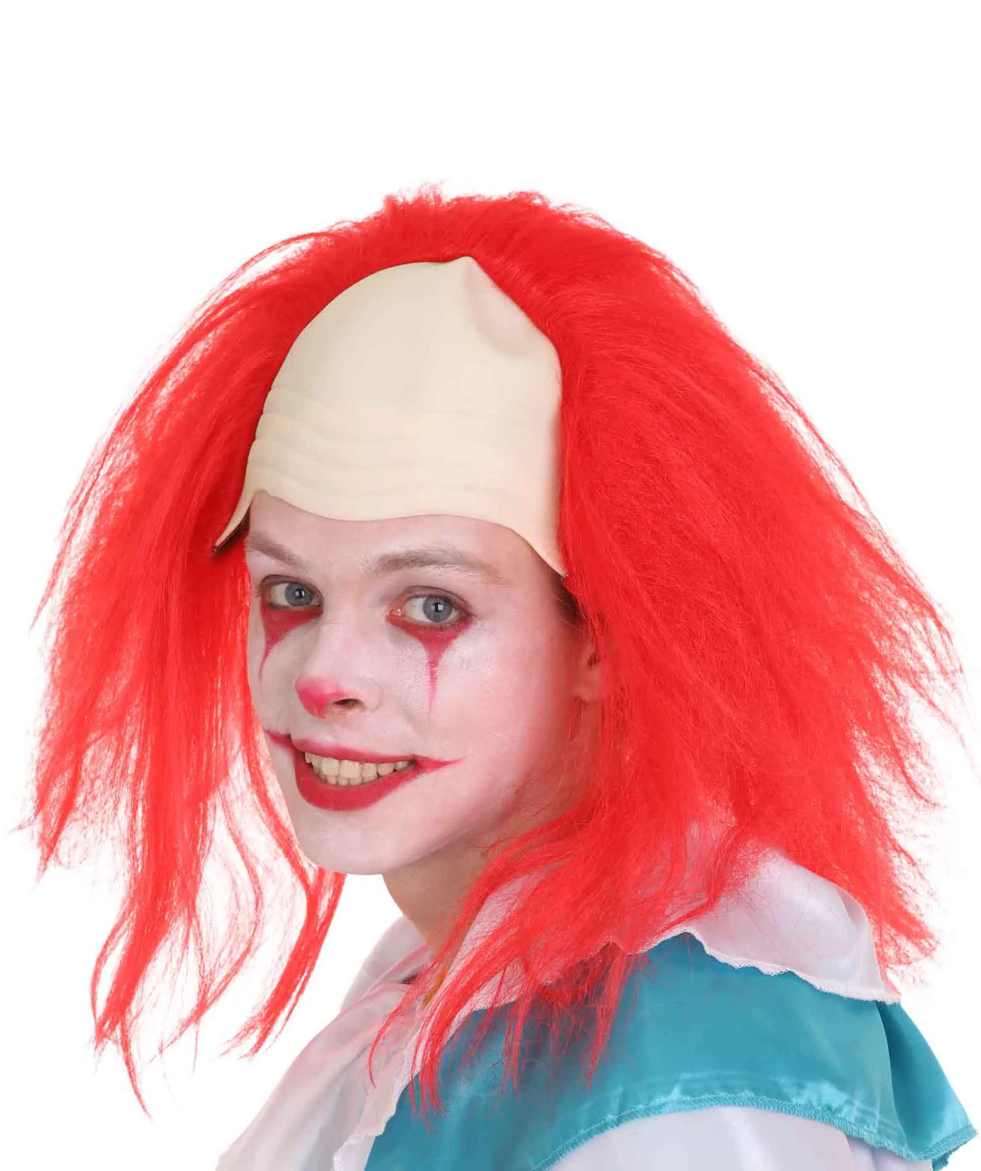 Adult Men's Funny Half Bald Head Wig | Suitable for Halloween and Cosplay | Multiple Color Options | Flame-retardant Synthetic Fiber