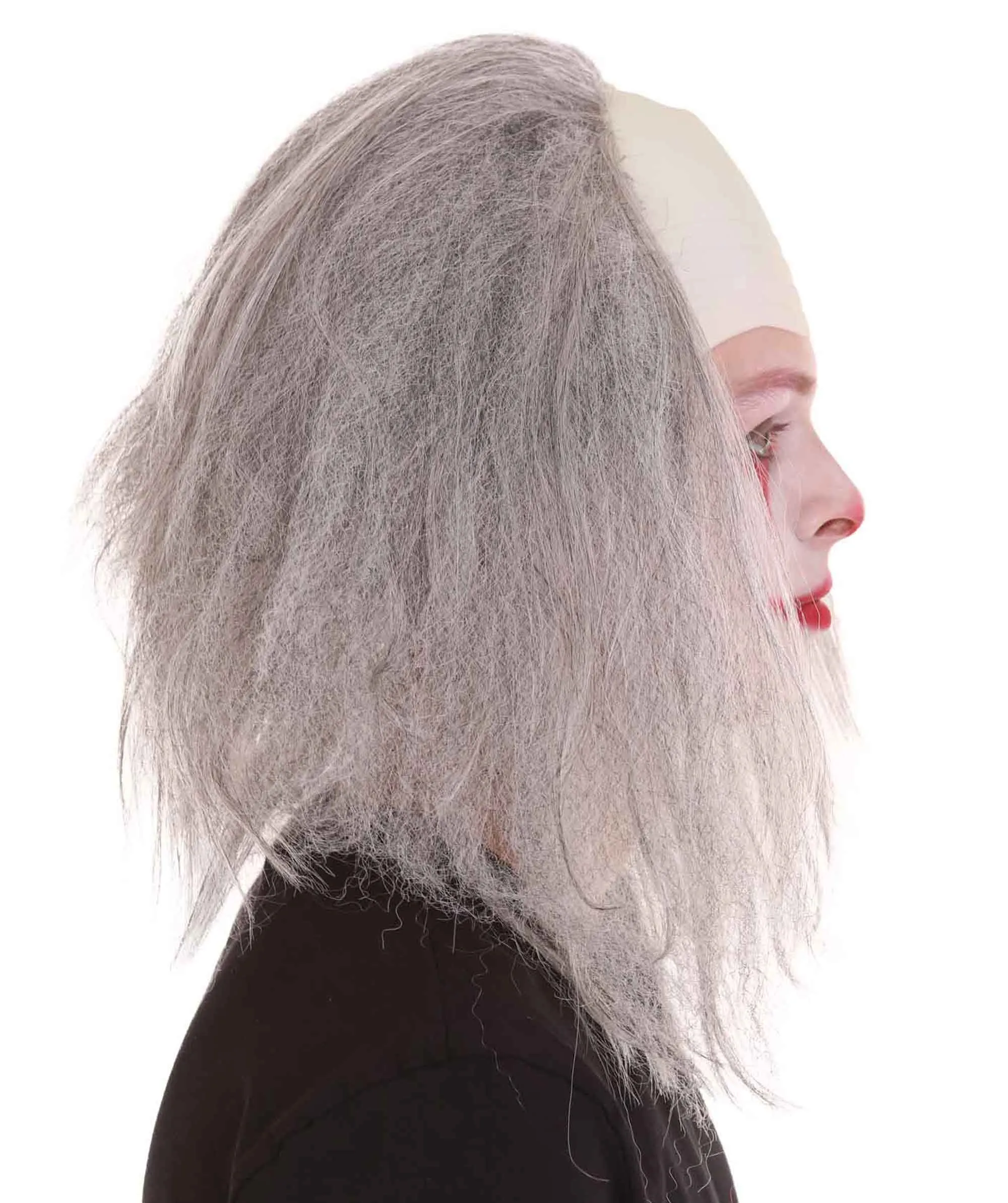 Adult Men's Funny Half Bald Head Wig | Suitable for Halloween and Cosplay | Multiple Color Options | Flame-retardant Synthetic Fiber