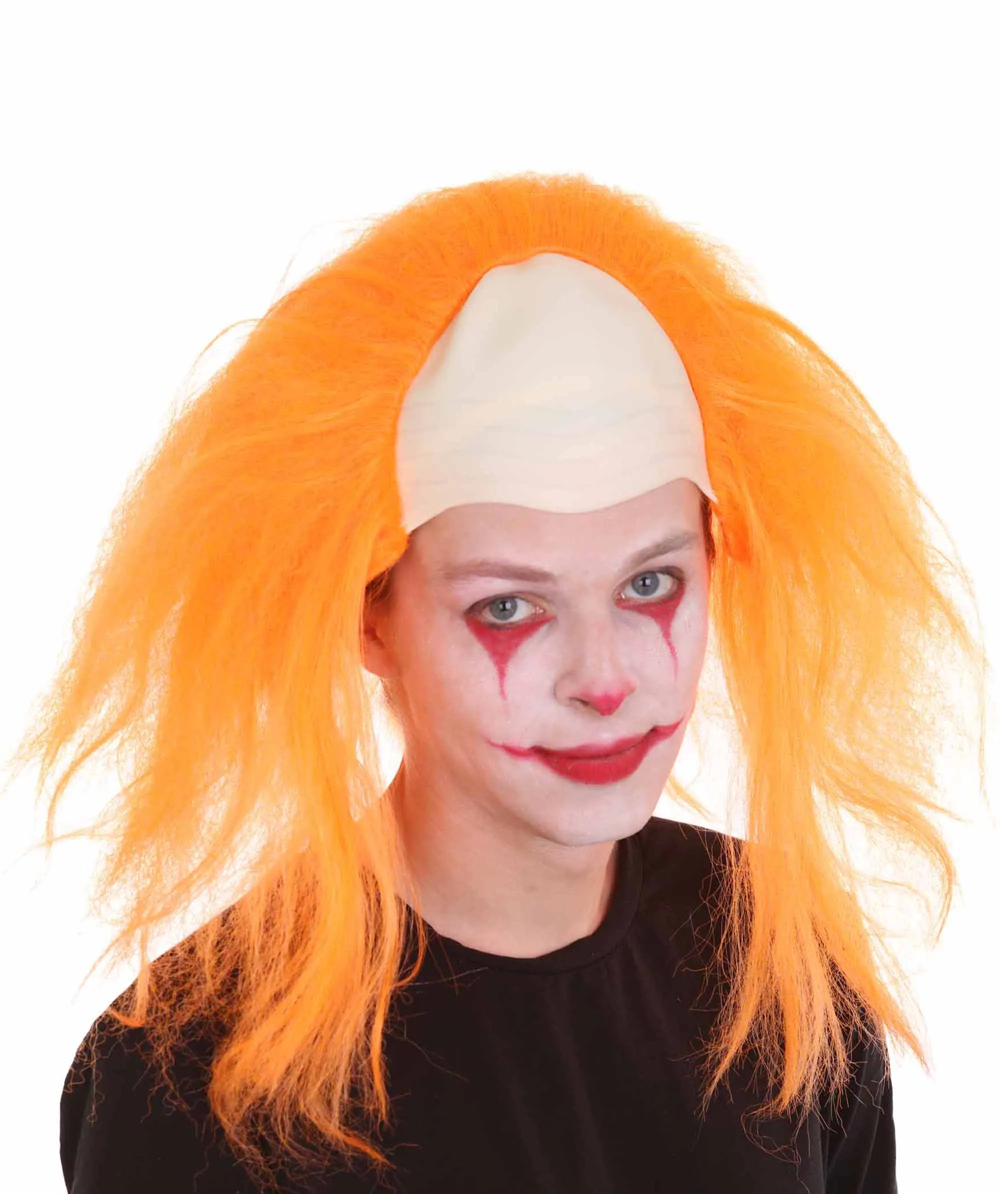 Adult Men's Funny Half Bald Head Wig | Suitable for Halloween and Cosplay | Multiple Color Options | Flame-retardant Synthetic Fiber