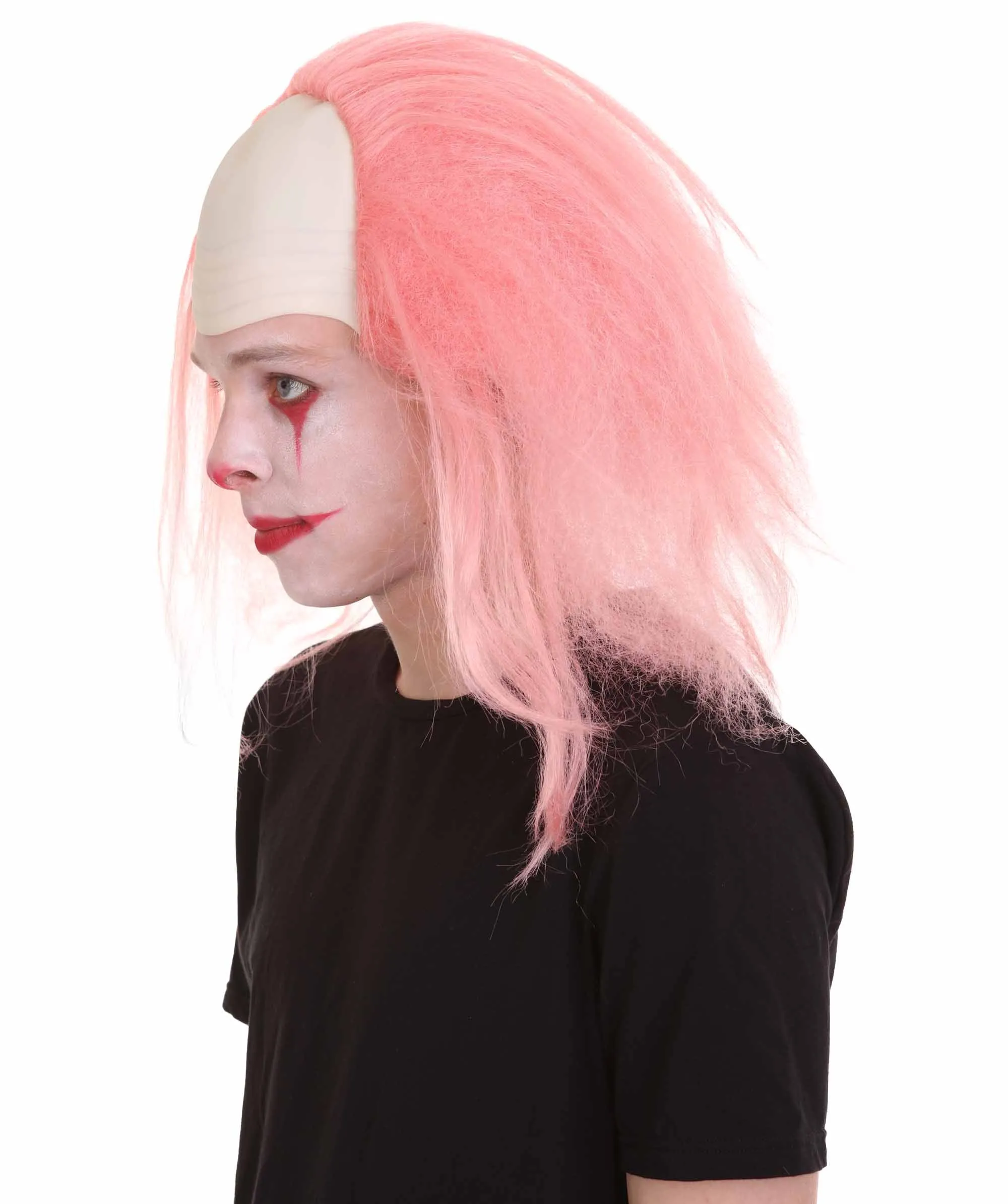 Adult Men's Funny Half Bald Head Wig | Suitable for Halloween and Cosplay | Multiple Color Options | Flame-retardant Synthetic Fiber