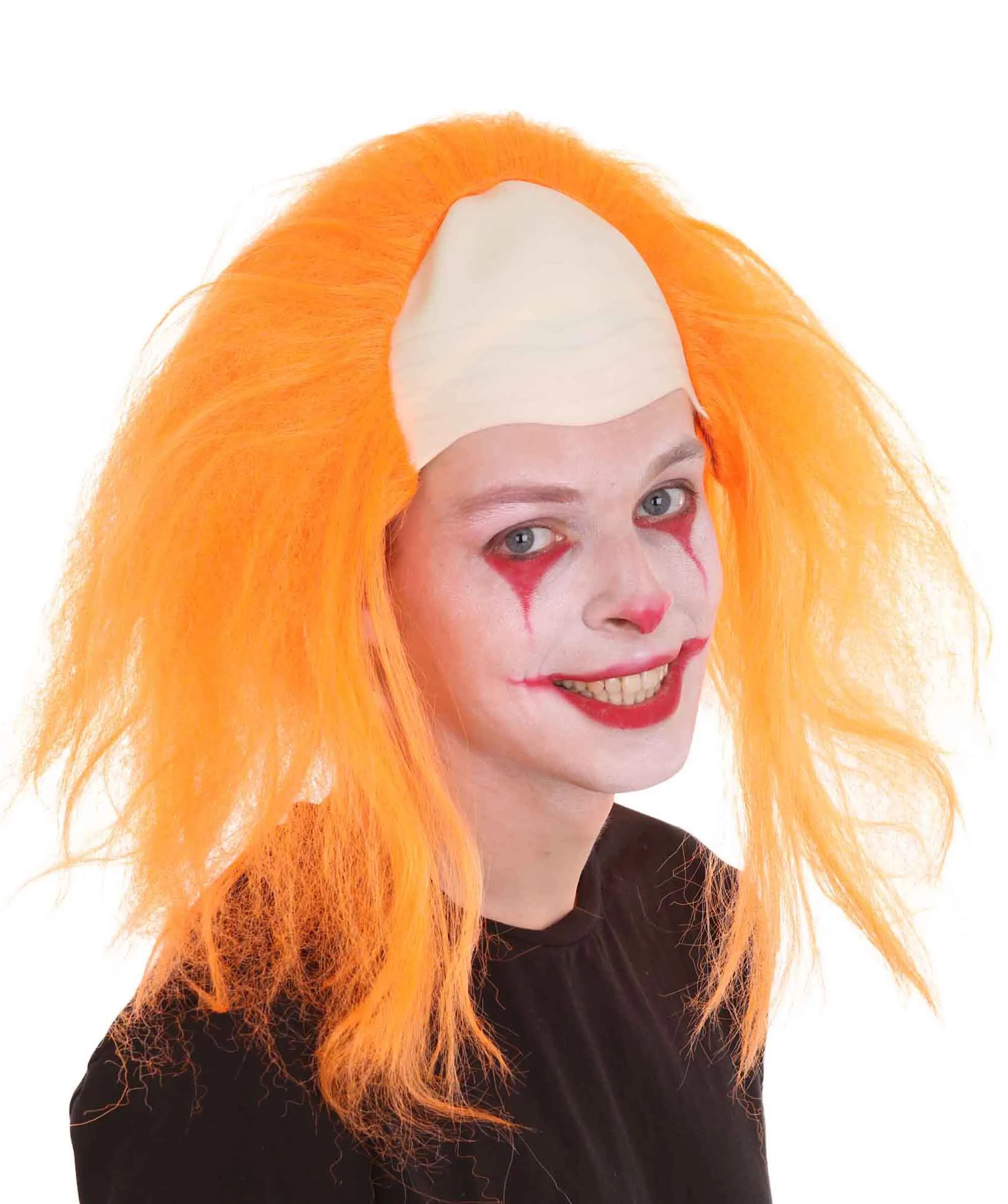 Adult Men's Funny Half Bald Head Wig | Suitable for Halloween and Cosplay | Multiple Color Options | Flame-retardant Synthetic Fiber
