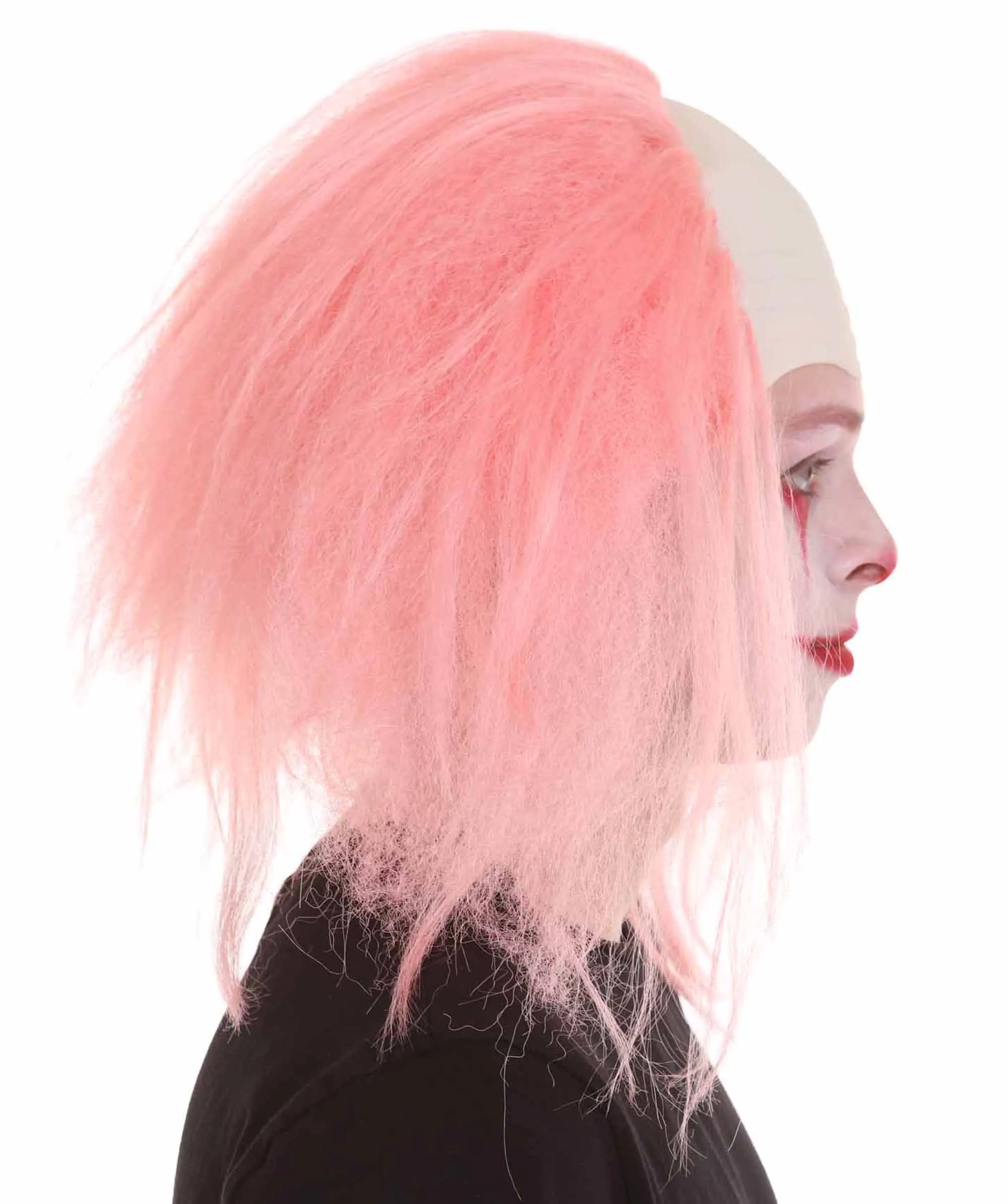 Adult Men's Funny Half Bald Head Wig | Suitable for Halloween and Cosplay | Multiple Color Options | Flame-retardant Synthetic Fiber