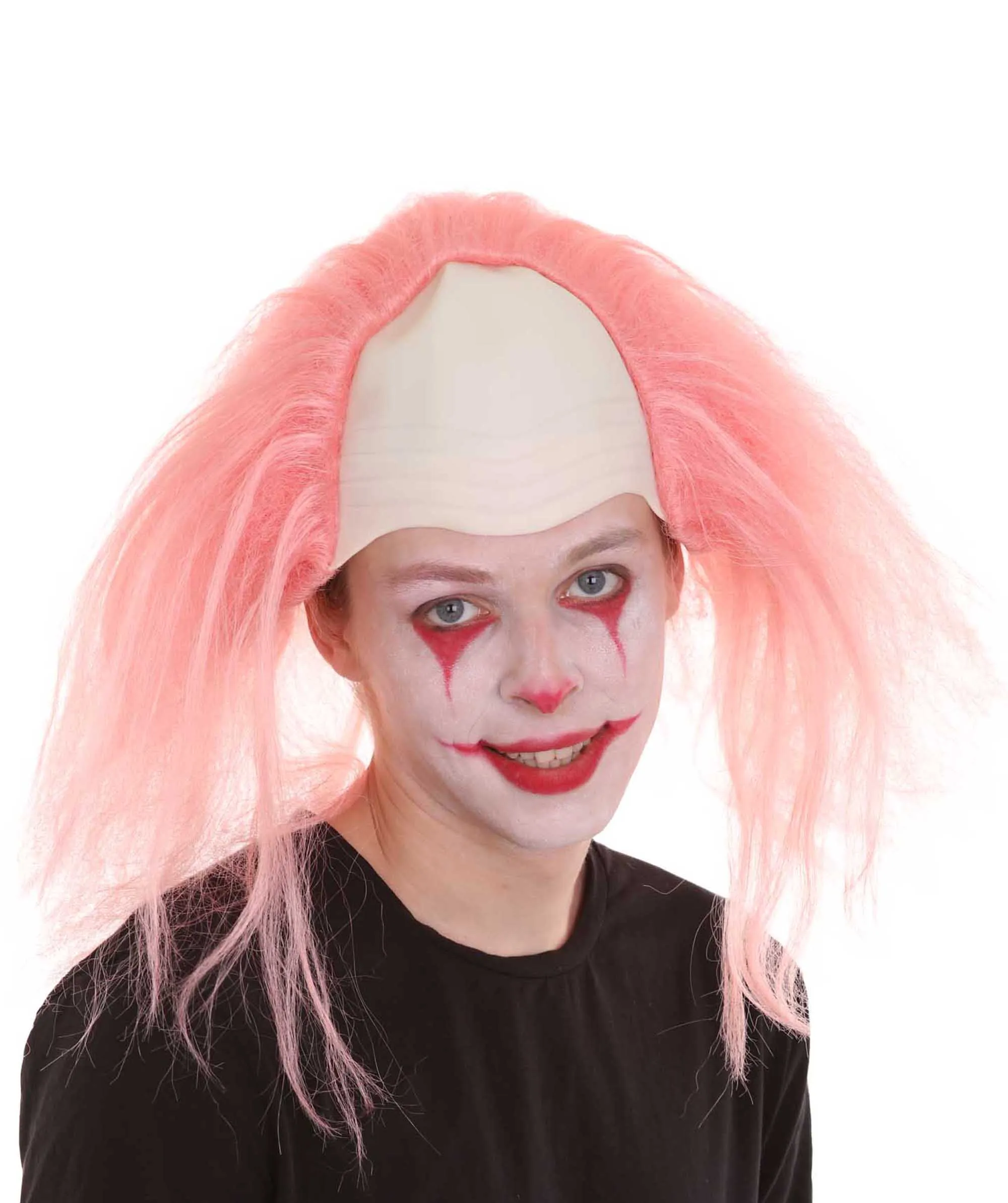 Adult Men's Funny Half Bald Head Wig | Suitable for Halloween and Cosplay | Multiple Color Options | Flame-retardant Synthetic Fiber