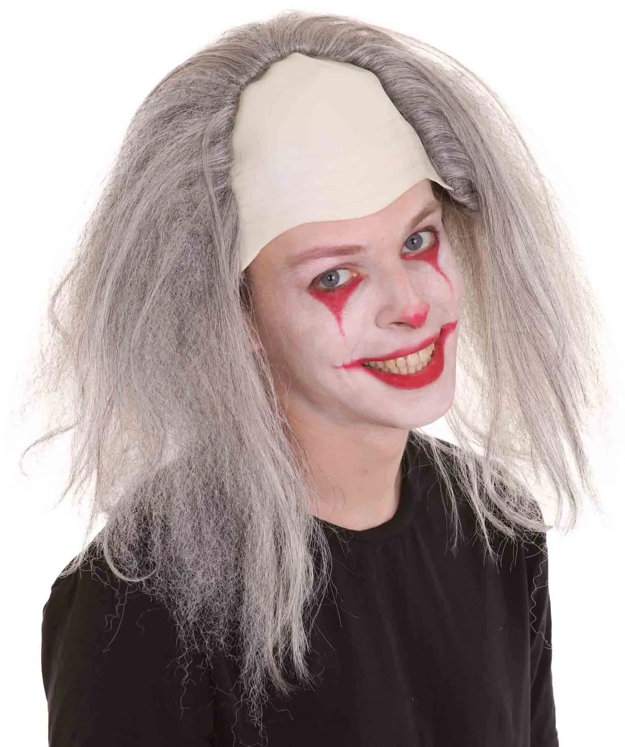 Adult Men's Funny Half Bald Head Wig | Suitable for Halloween and Cosplay | Multiple Color Options | Flame-retardant Synthetic Fiber