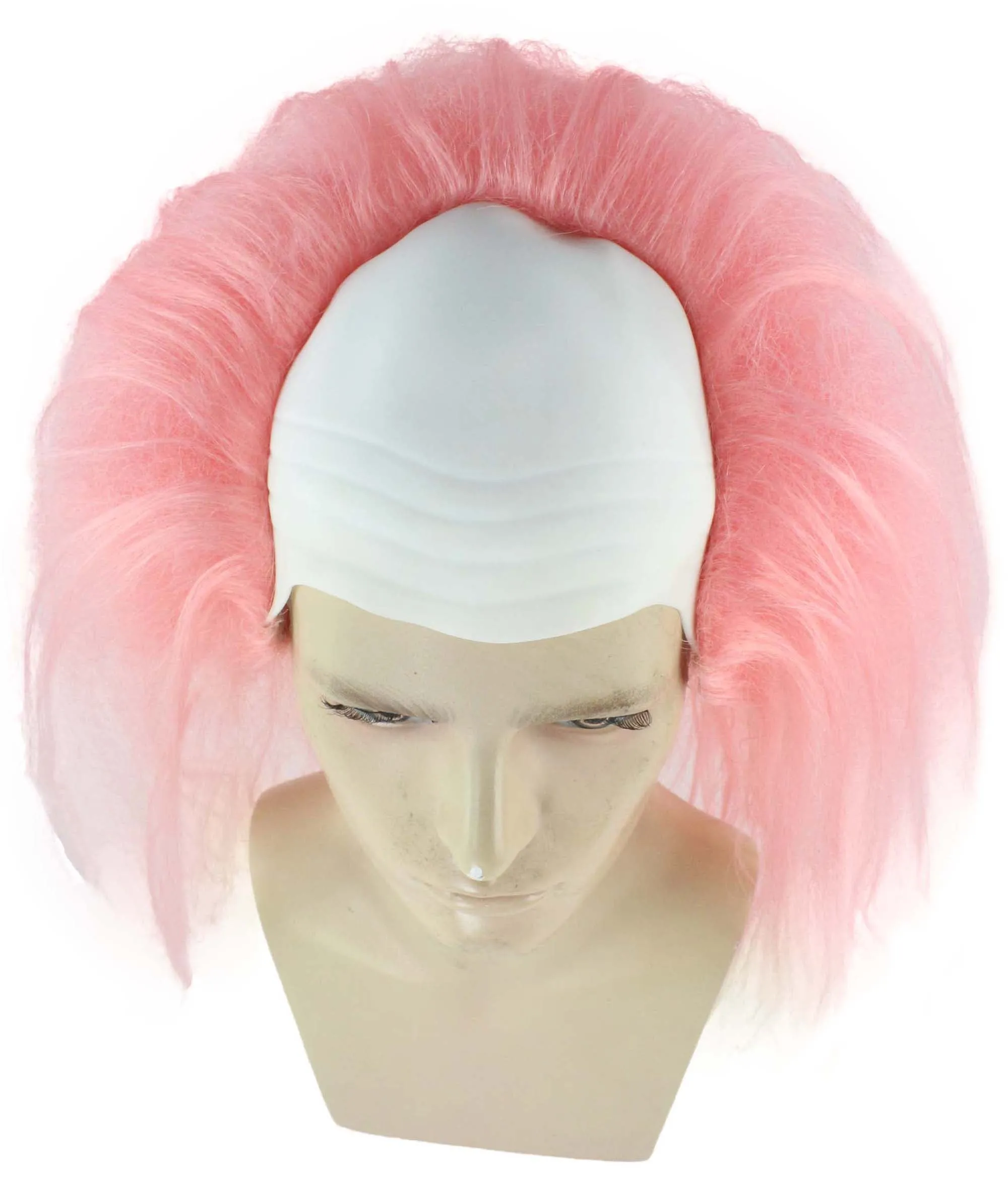 Adult Men's Funny Half Bald Head Wig | Suitable for Halloween and Cosplay | Multiple Color Options | Flame-retardant Synthetic Fiber