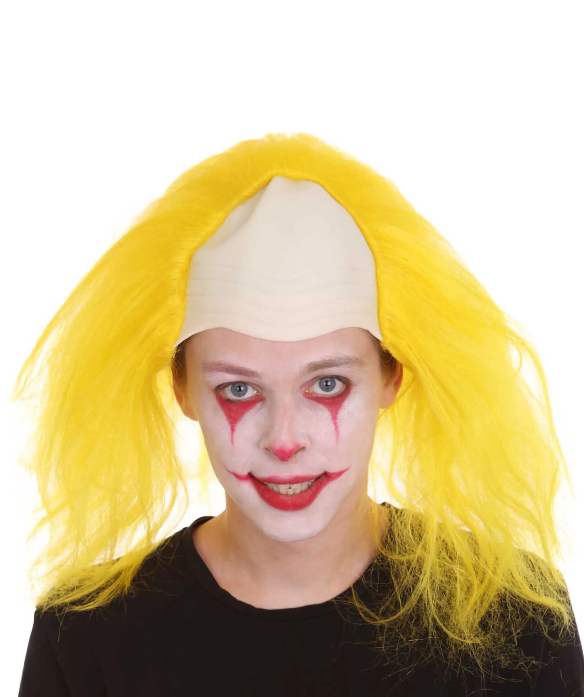Adult Men's Funny Half Bald Head Wig | Suitable for Halloween and Cosplay | Multiple Color Options | Flame-retardant Synthetic Fiber