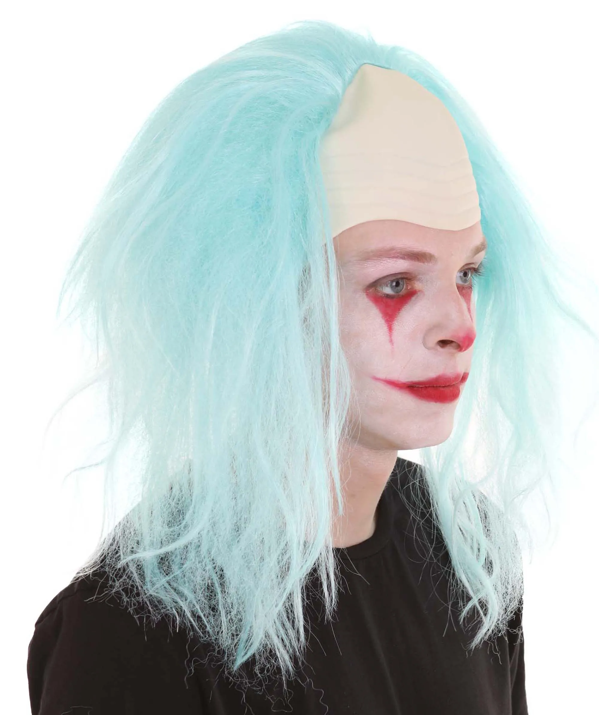 Adult Men's Funny Half Bald Head Wig | Suitable for Halloween and Cosplay | Multiple Color Options | Flame-retardant Synthetic Fiber