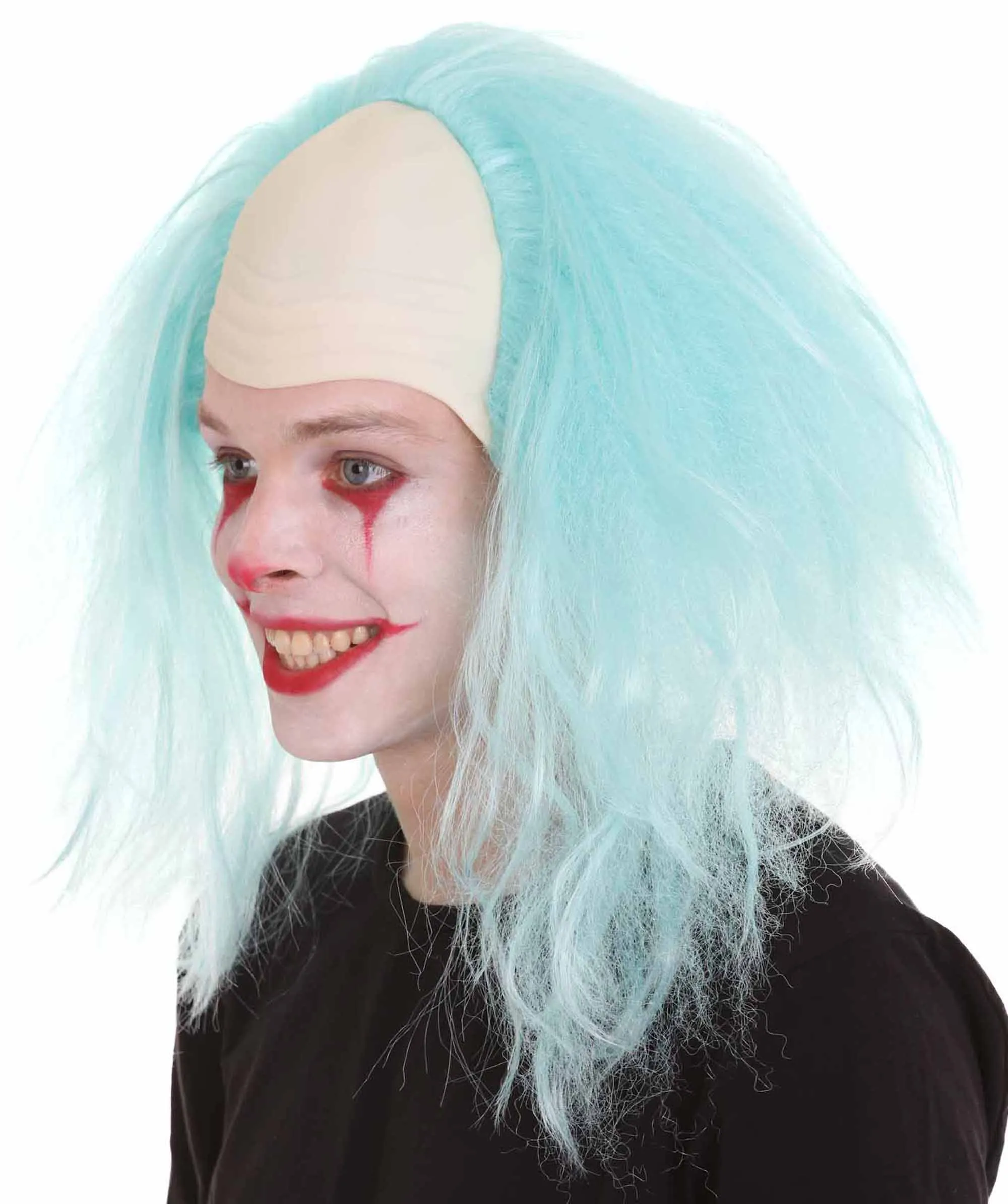Adult Men's Funny Half Bald Head Wig | Suitable for Halloween and Cosplay | Multiple Color Options | Flame-retardant Synthetic Fiber