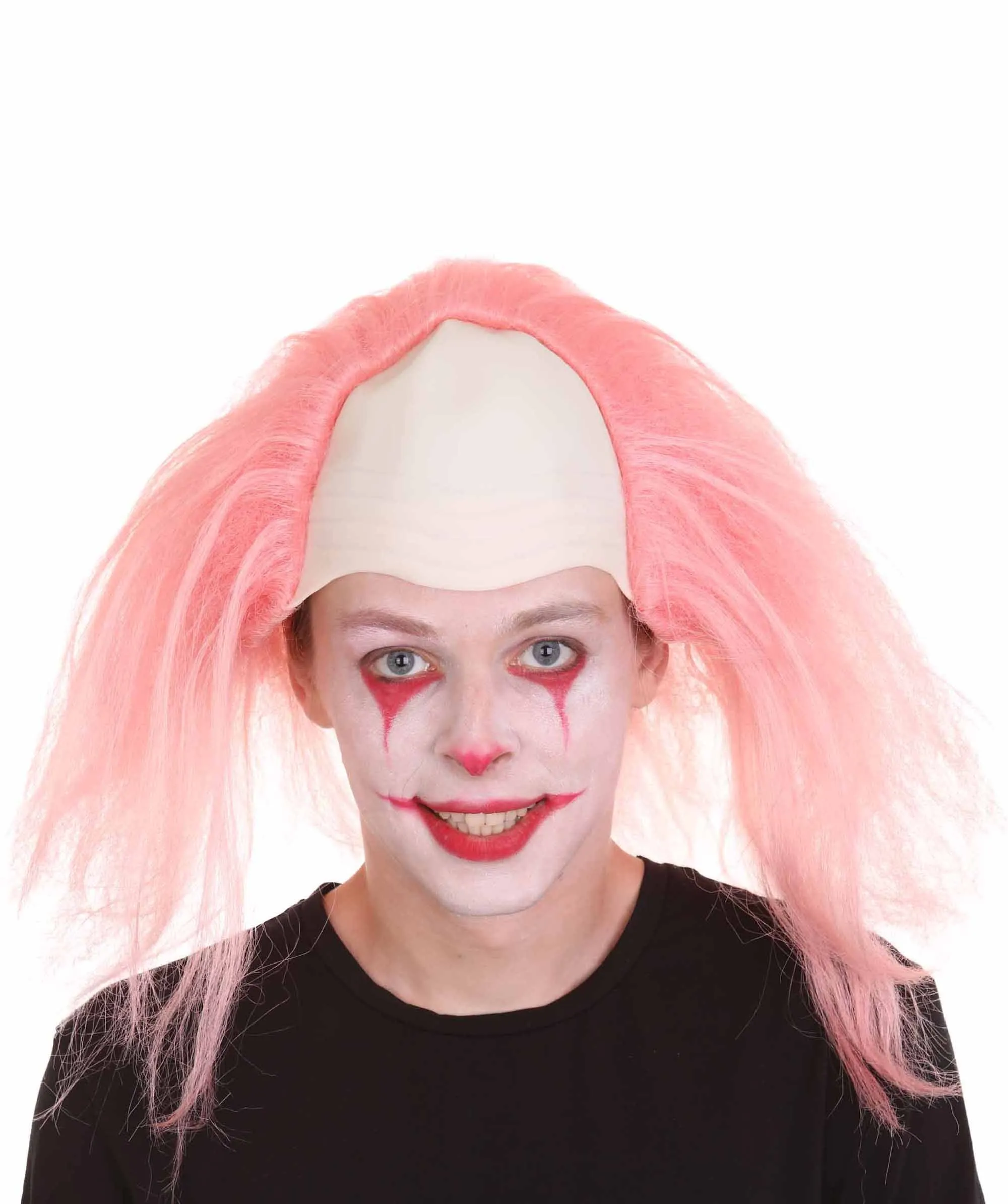 Adult Men's Funny Half Bald Head Wig | Suitable for Halloween and Cosplay | Multiple Color Options | Flame-retardant Synthetic Fiber