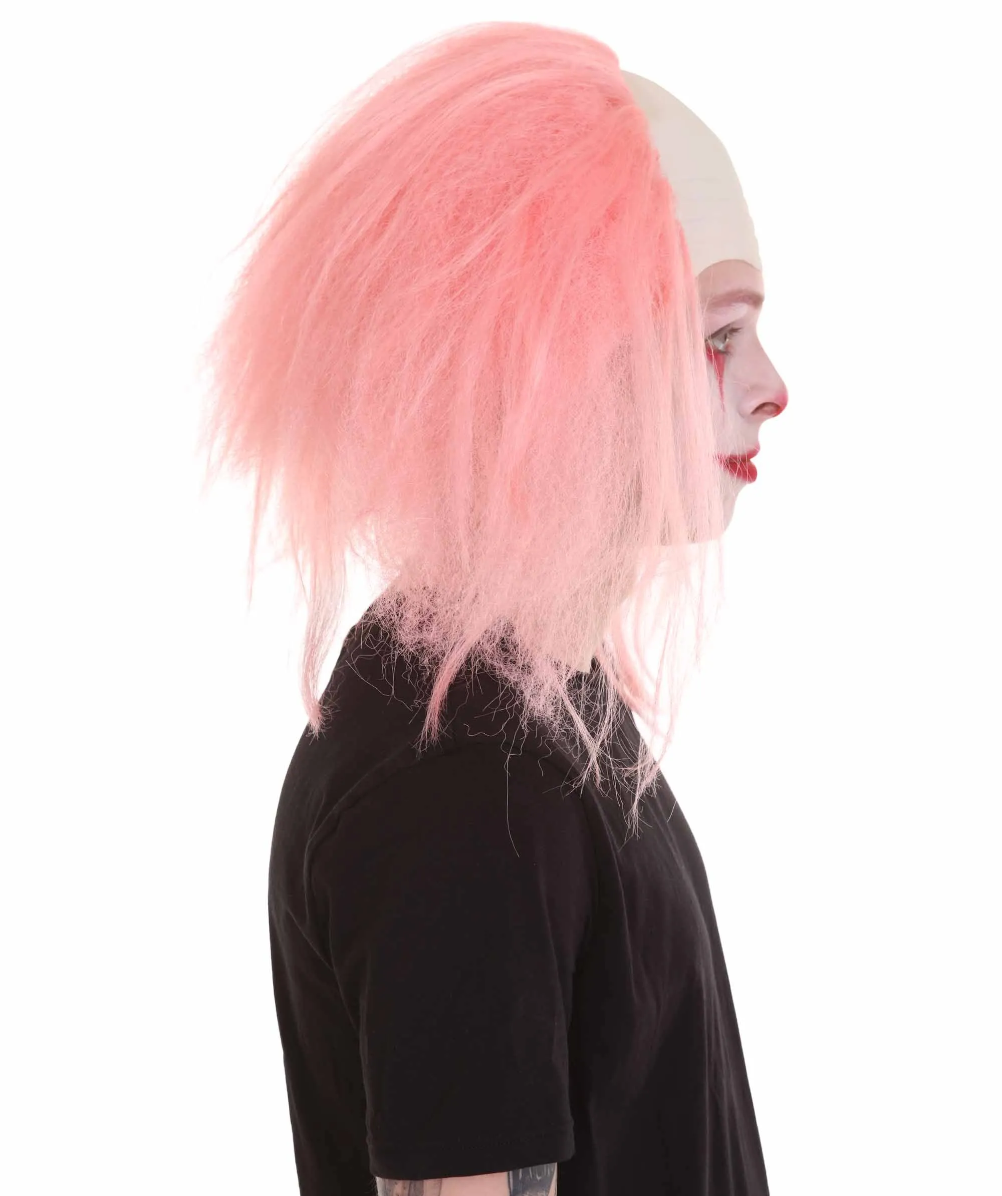 Adult Men's Funny Half Bald Head Wig | Suitable for Halloween and Cosplay | Multiple Color Options | Flame-retardant Synthetic Fiber