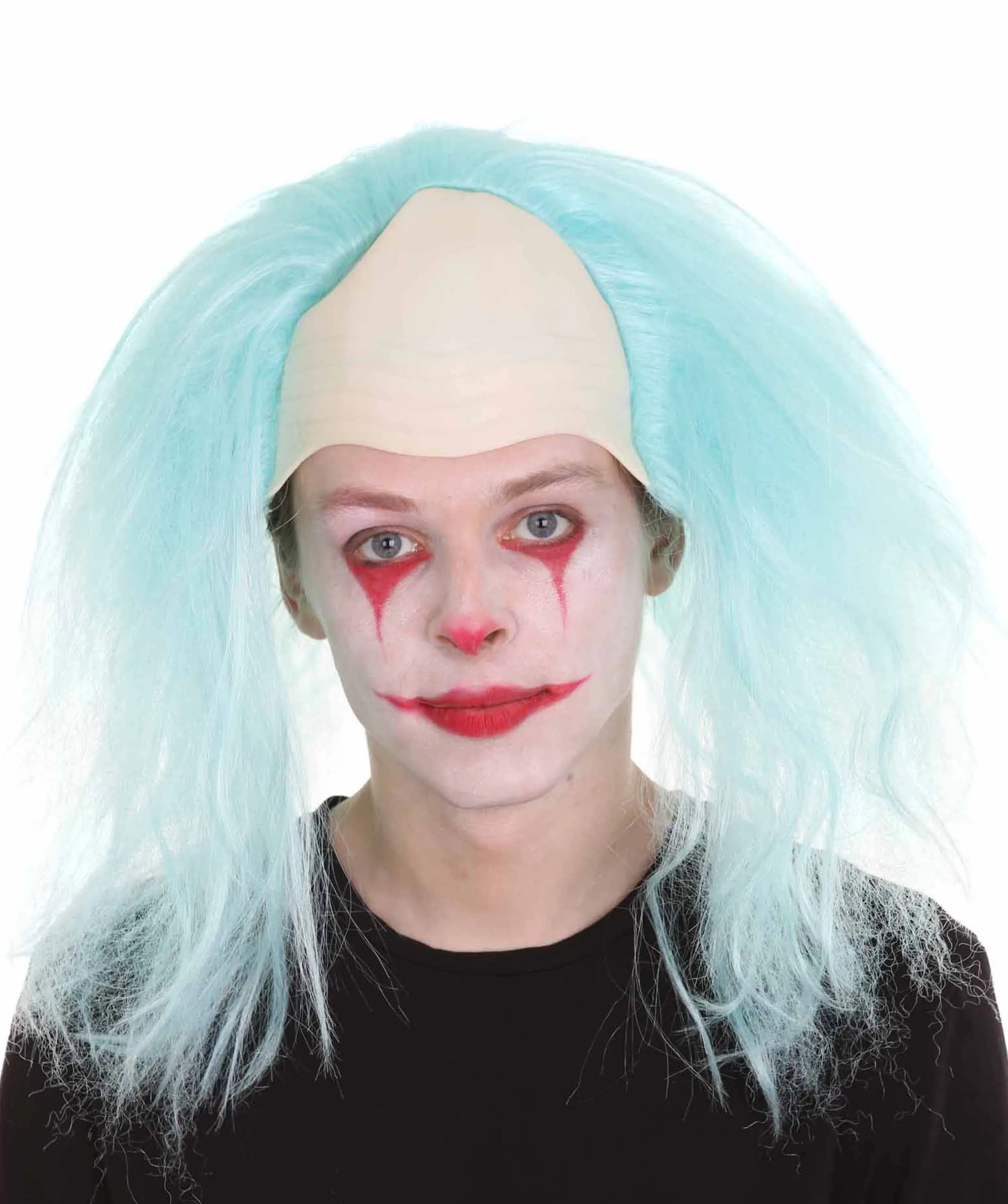 Adult Men's Funny Half Bald Head Wig | Suitable for Halloween and Cosplay | Multiple Color Options | Flame-retardant Synthetic Fiber