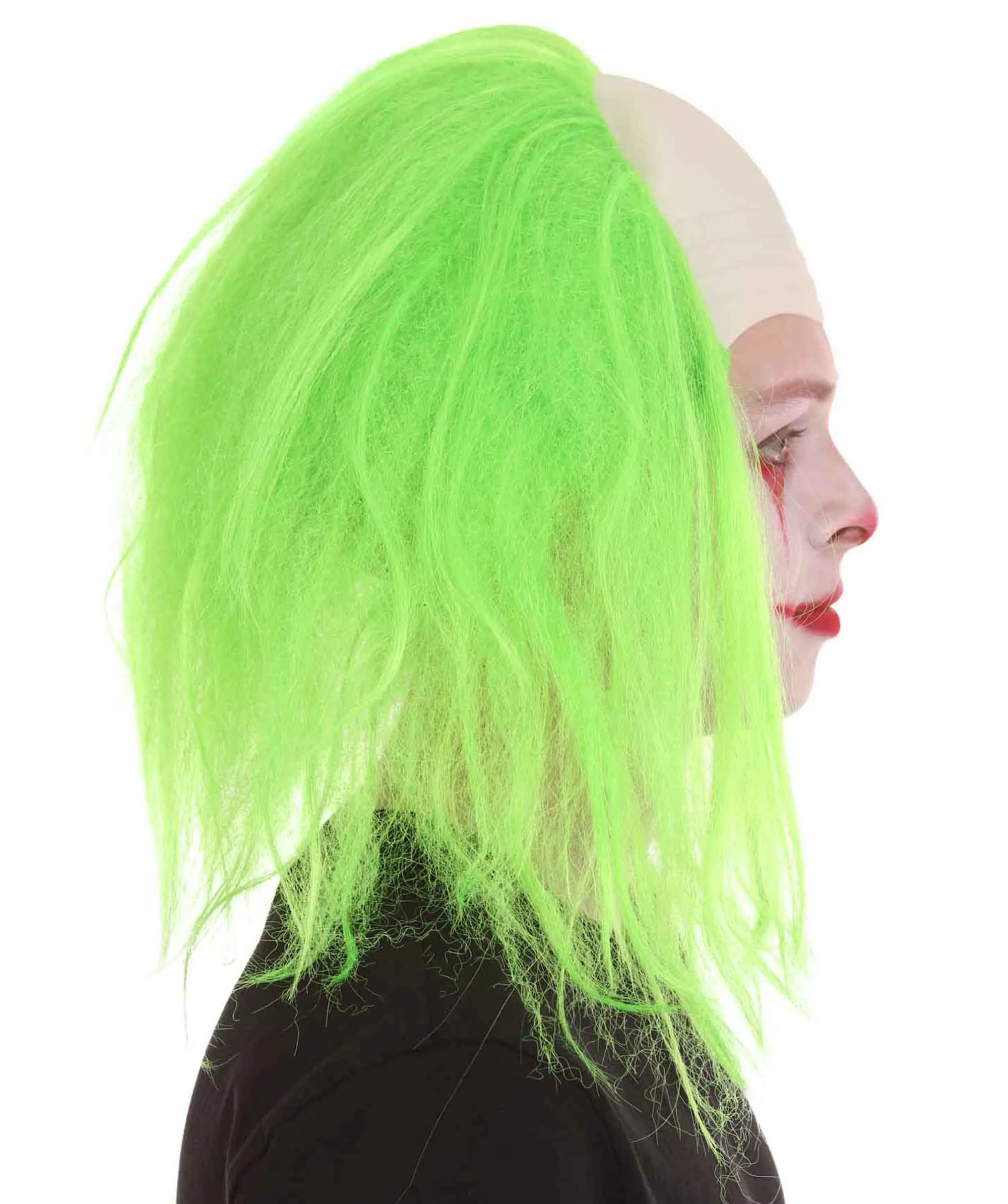 Adult Men's Funny Half Bald Head Wig | Suitable for Halloween and Cosplay | Multiple Color Options | Flame-retardant Synthetic Fiber