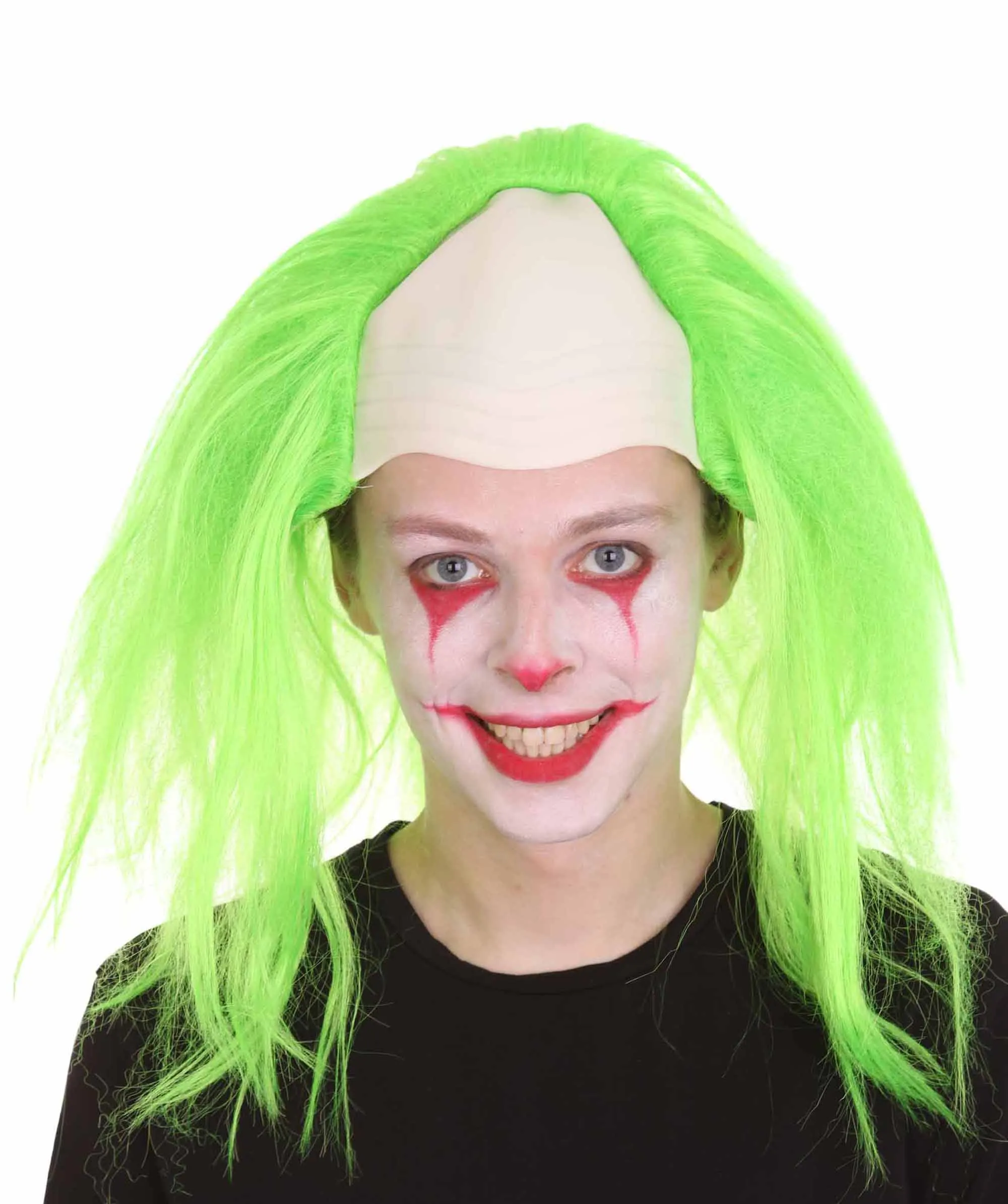 Adult Men's Funny Half Bald Head Wig | Suitable for Halloween and Cosplay | Multiple Color Options | Flame-retardant Synthetic Fiber