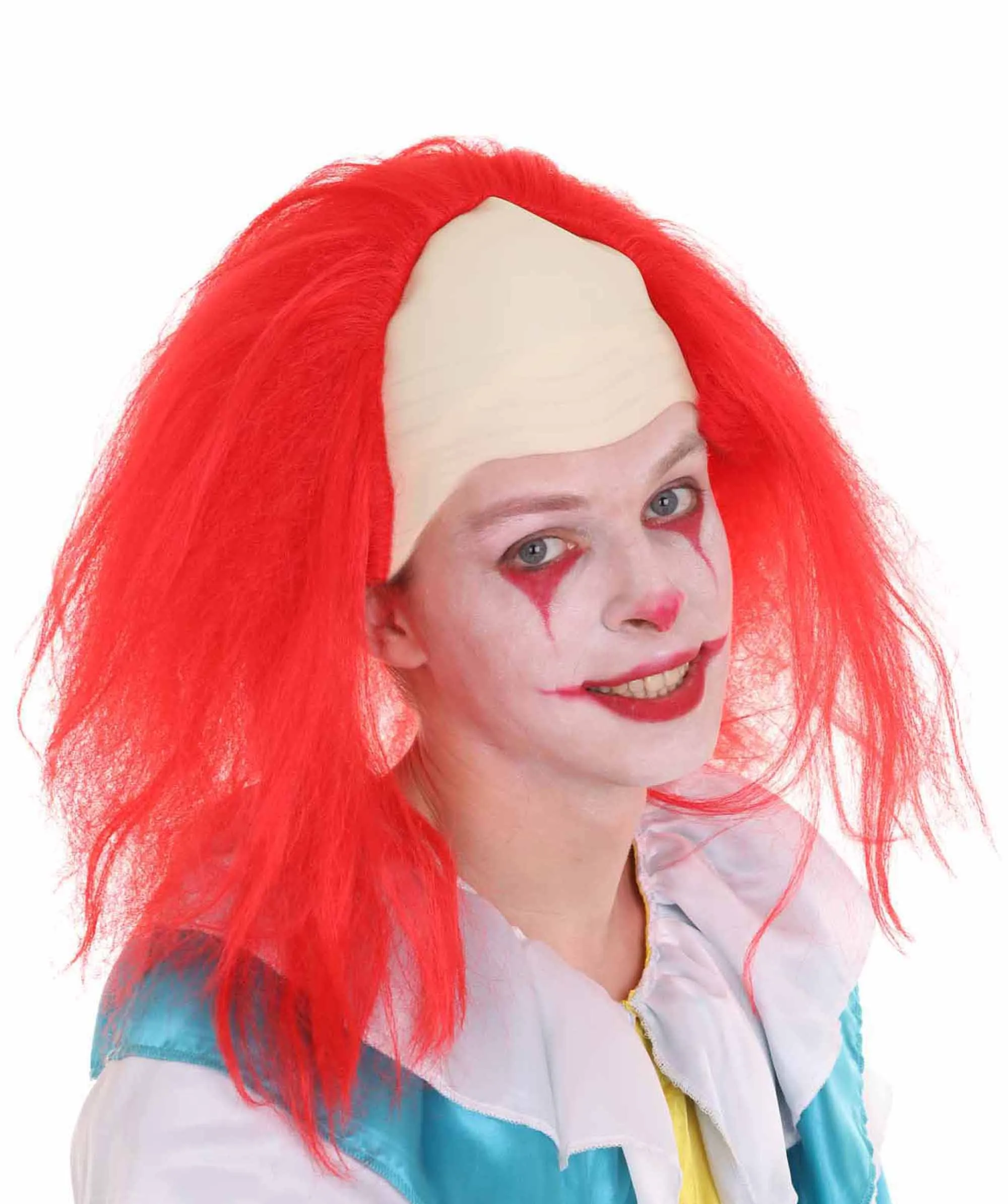 Adult Men's Funny Half Bald Head Wig | Suitable for Halloween and Cosplay | Multiple Color Options | Flame-retardant Synthetic Fiber