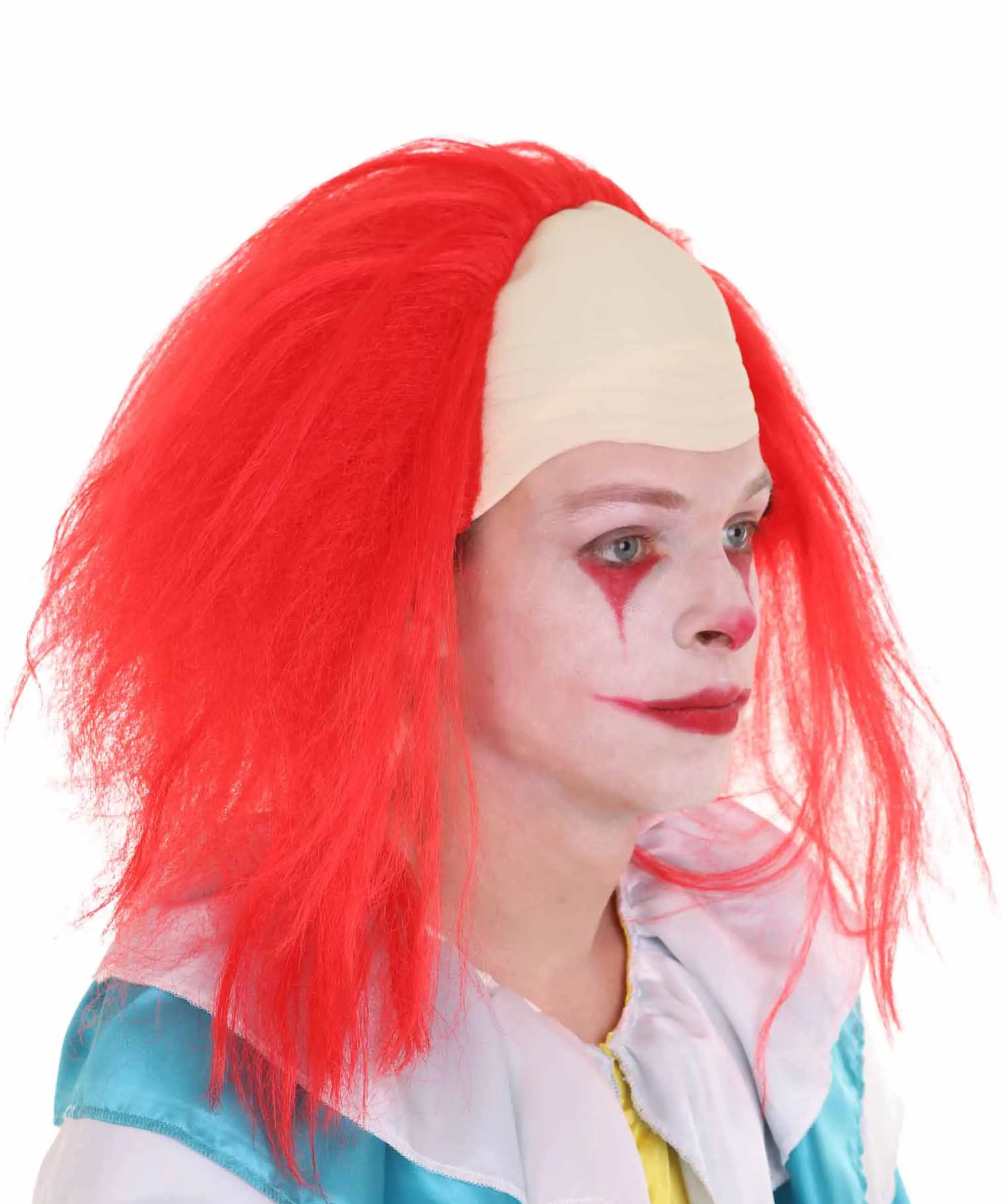 Adult Men's Funny Half Bald Head Wig | Suitable for Halloween and Cosplay | Multiple Color Options | Flame-retardant Synthetic Fiber