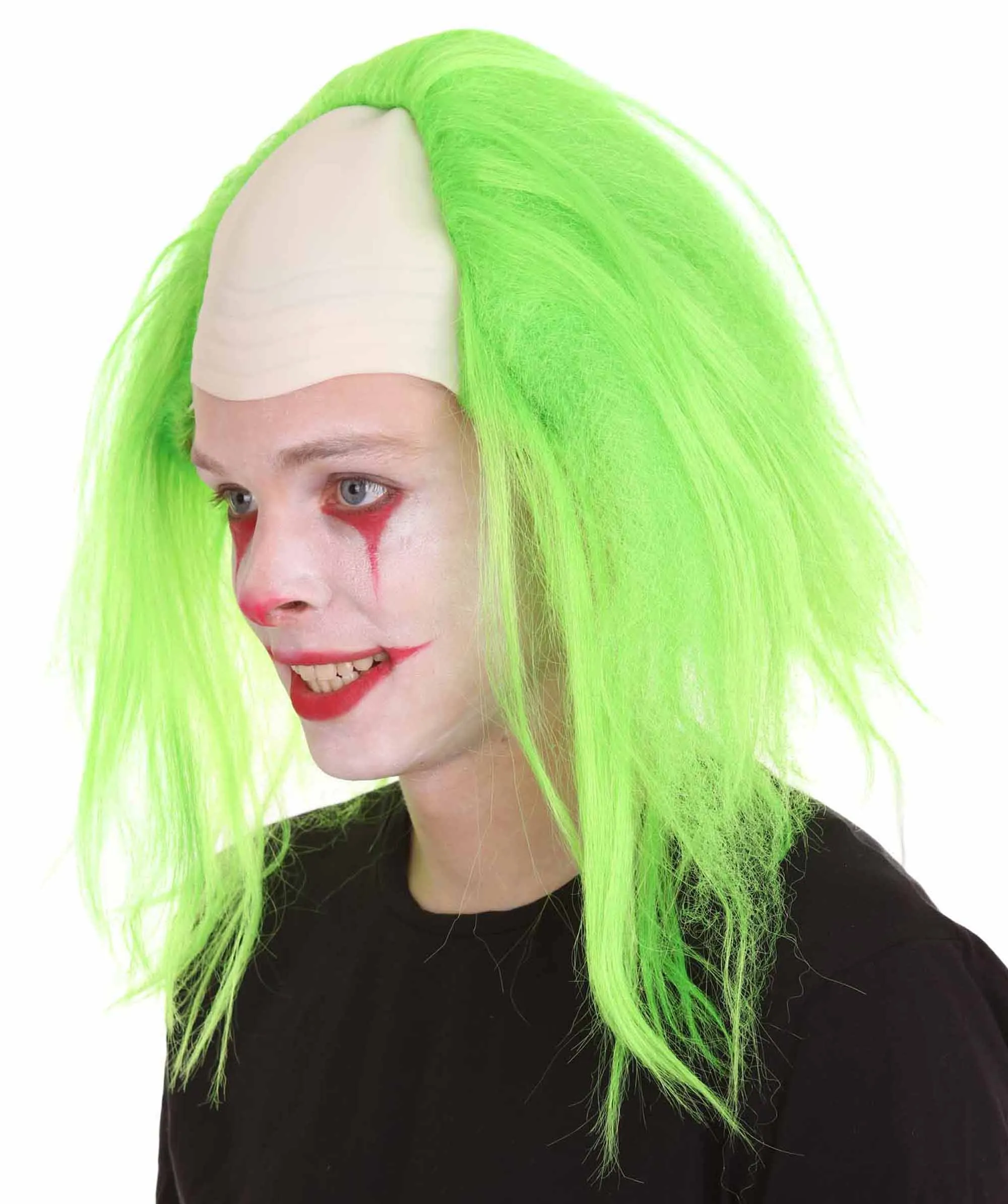 Adult Men's Funny Half Bald Head Wig | Suitable for Halloween and Cosplay | Multiple Color Options | Flame-retardant Synthetic Fiber
