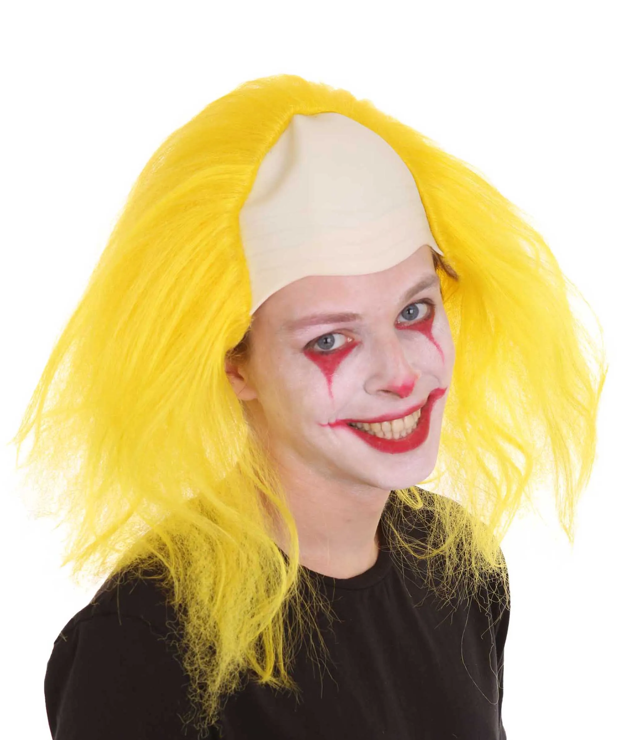 Adult Men's Funny Half Bald Head Wig | Suitable for Halloween and Cosplay | Multiple Color Options | Flame-retardant Synthetic Fiber