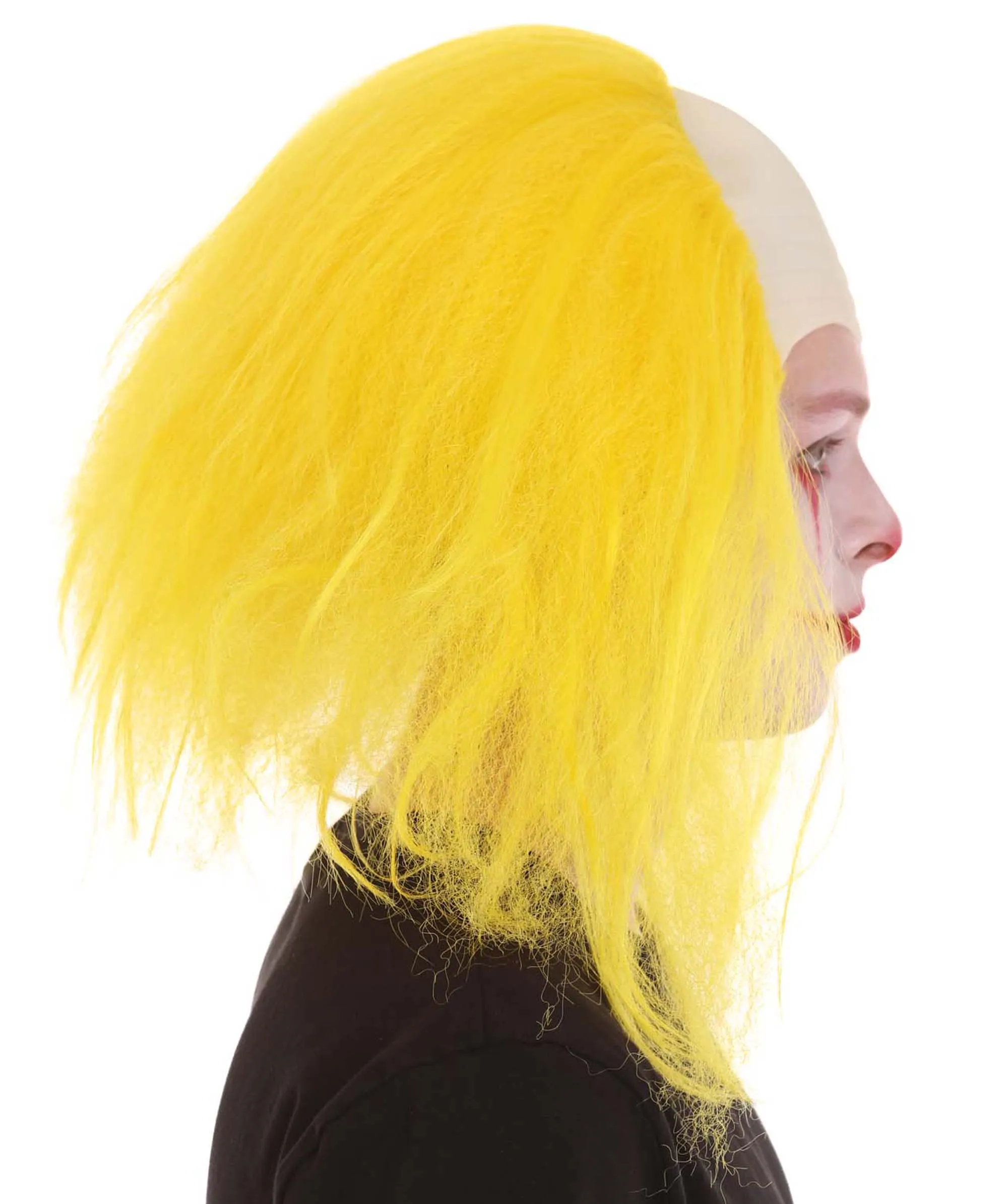 Adult Men's Funny Half Bald Head Wig | Suitable for Halloween and Cosplay | Multiple Color Options | Flame-retardant Synthetic Fiber