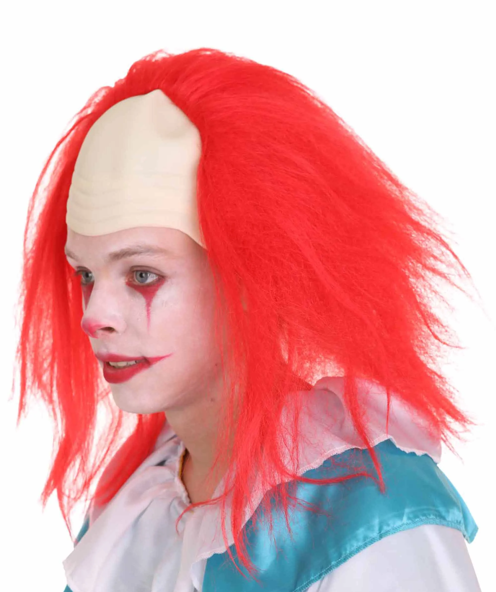 Adult Men's Funny Half Bald Head Wig | Suitable for Halloween and Cosplay | Multiple Color Options | Flame-retardant Synthetic Fiber