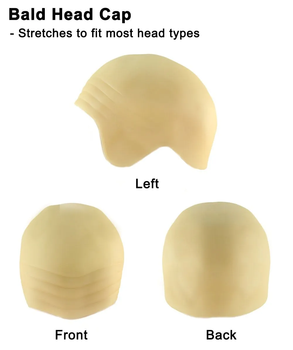 Adult Men's Greatest English Playwright & Poet Half-bald Wig, Brown Curly Hair, Flame-retardant Synthetic Fiber