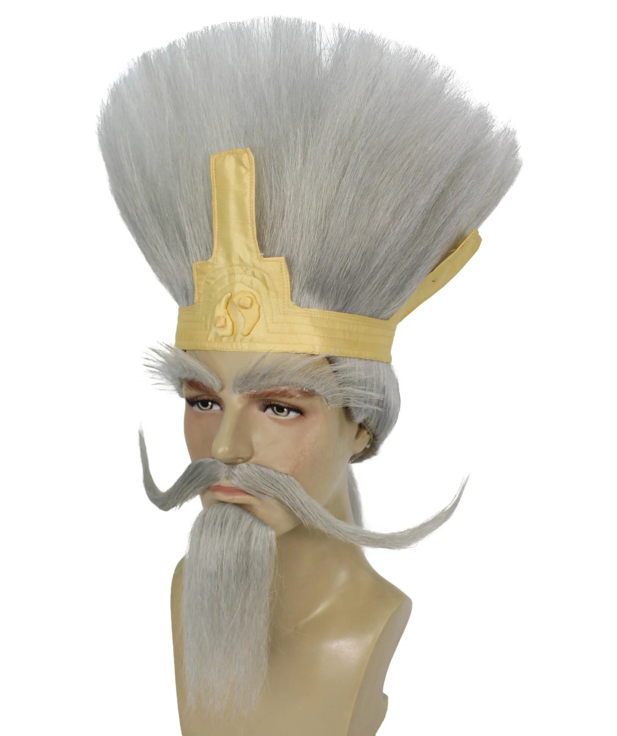 Adult Men's Legendary Grey Sorcerer Wig | Perfect for Halloween | Flame-retardant Synthetic Fiber