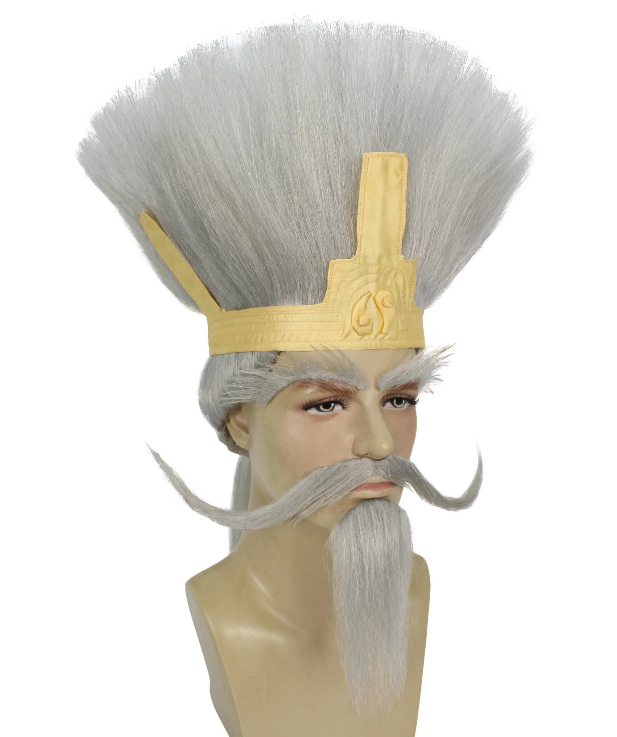 Adult Men's Legendary Grey Sorcerer Wig | Perfect for Halloween | Flame-retardant Synthetic Fiber