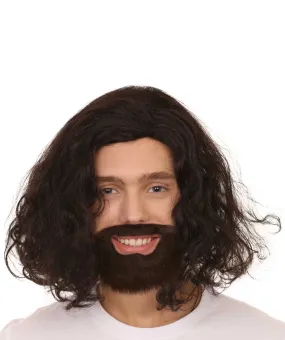 Adult Men's Medium Length Curly Halloween Cosplay Party Sophisticated Scholar Gentleman Knight Costume Wig, Synthetic Fiber Soft Hair,  | HPO