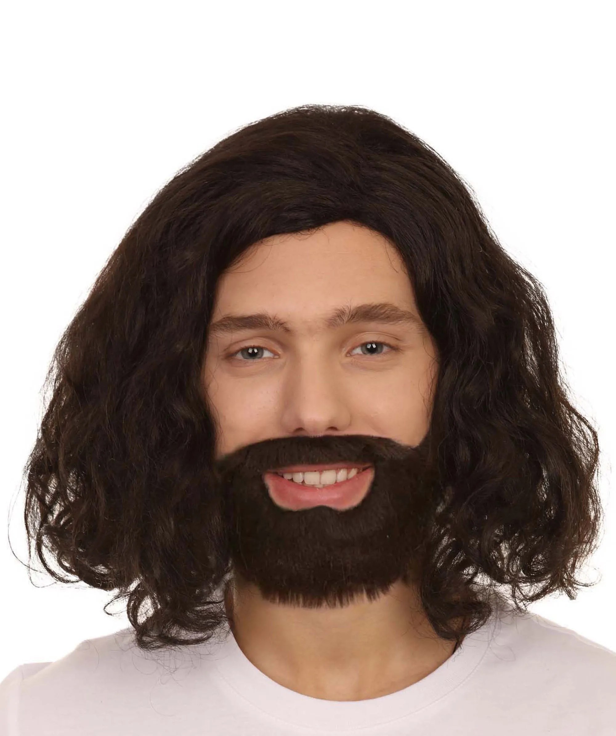 Adult Men's Medium Length Curly Halloween Cosplay Party Sophisticated Scholar Gentleman Knight Costume Wig, Synthetic Fiber Soft Hair,  | HPO