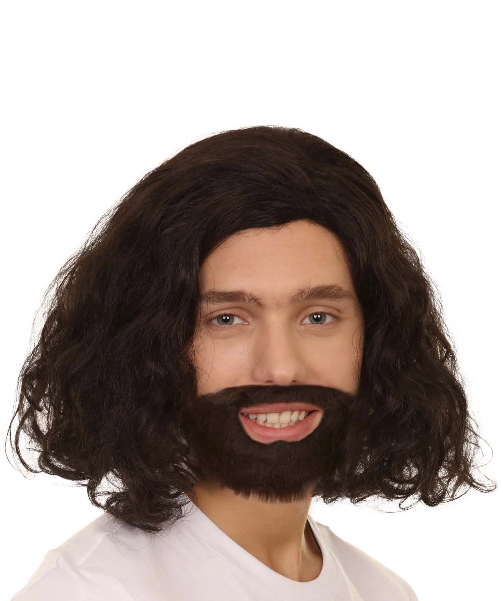 Adult Men's Medium Length Curly Halloween Cosplay Party Sophisticated Scholar Gentleman Knight Costume Wig, Synthetic Fiber Soft Hair,  | HPO
