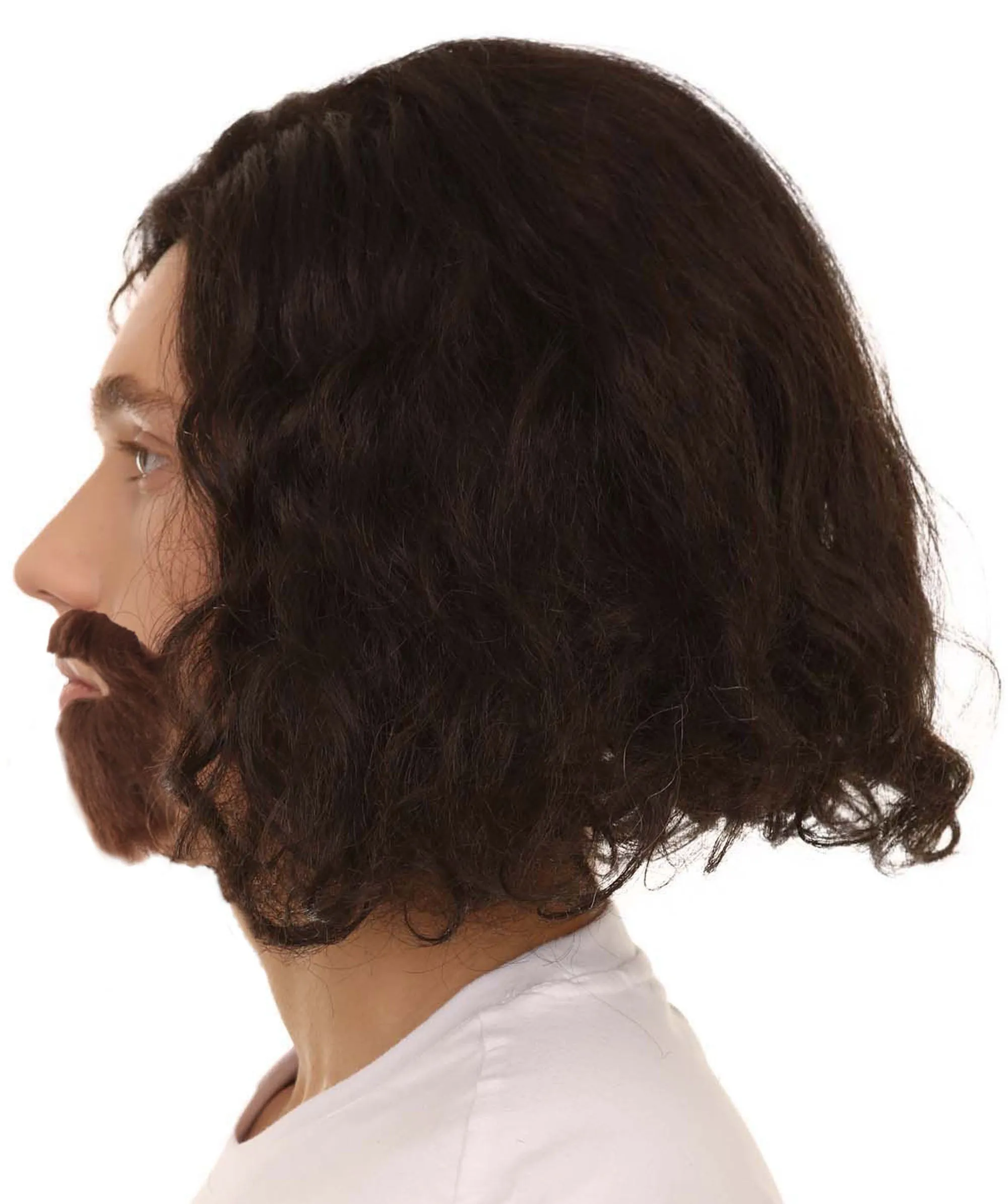 Adult Men's Medium Length Curly Halloween Cosplay Party Sophisticated Scholar Gentleman Knight Costume Wig, Synthetic Fiber Soft Hair,  | HPO