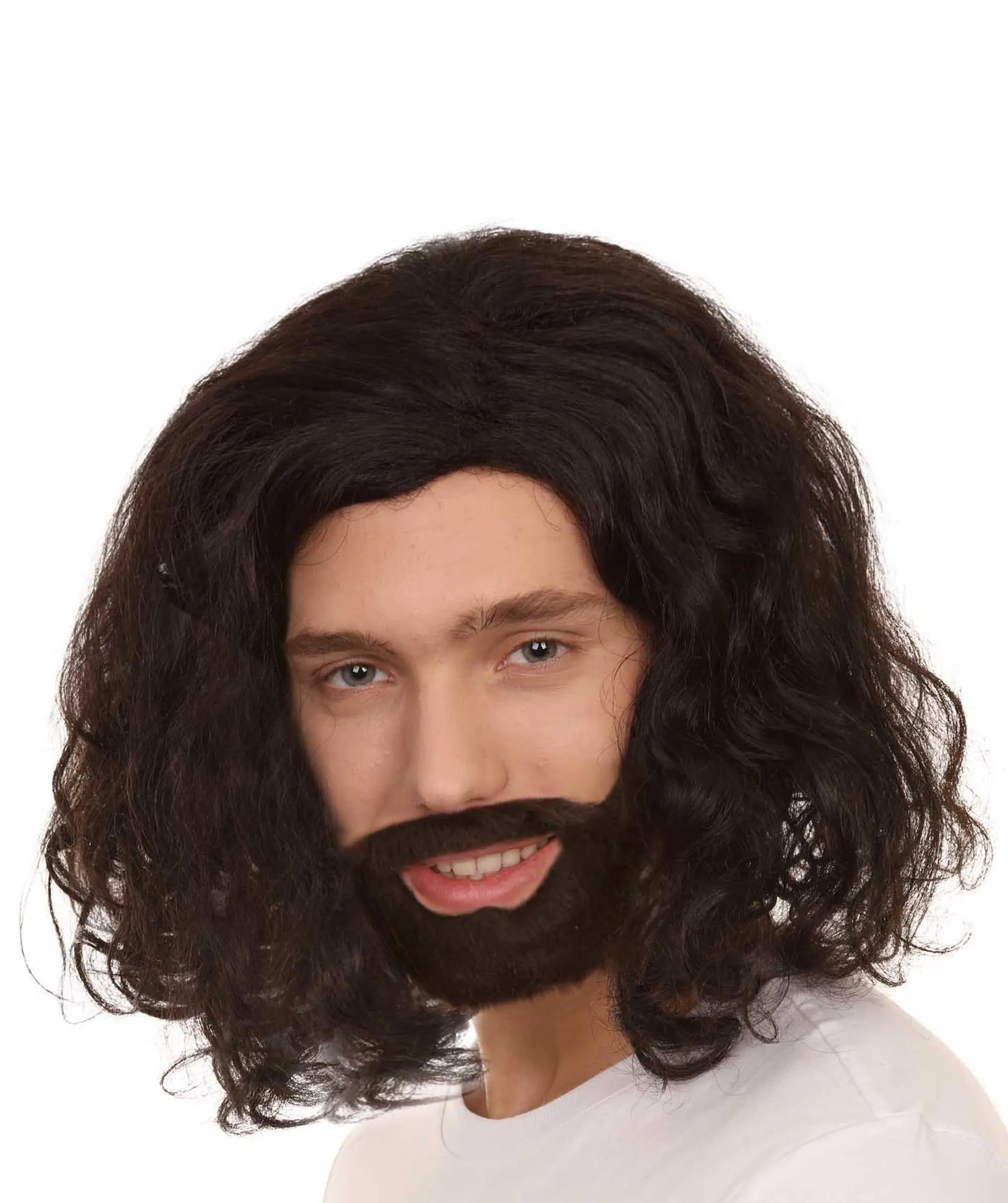 Adult Men's Medium Length Curly Halloween Cosplay Party Sophisticated Scholar Gentleman Knight Costume Wig, Synthetic Fiber Soft Hair,  | HPO