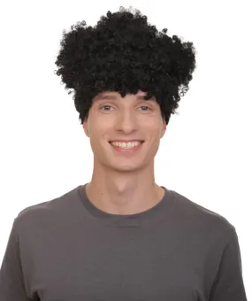 Adult Men’s Puerto Rican Rappe Curly Bun Updo Wig, Non-flammable Synthetic Fiber Wig
 | HPO